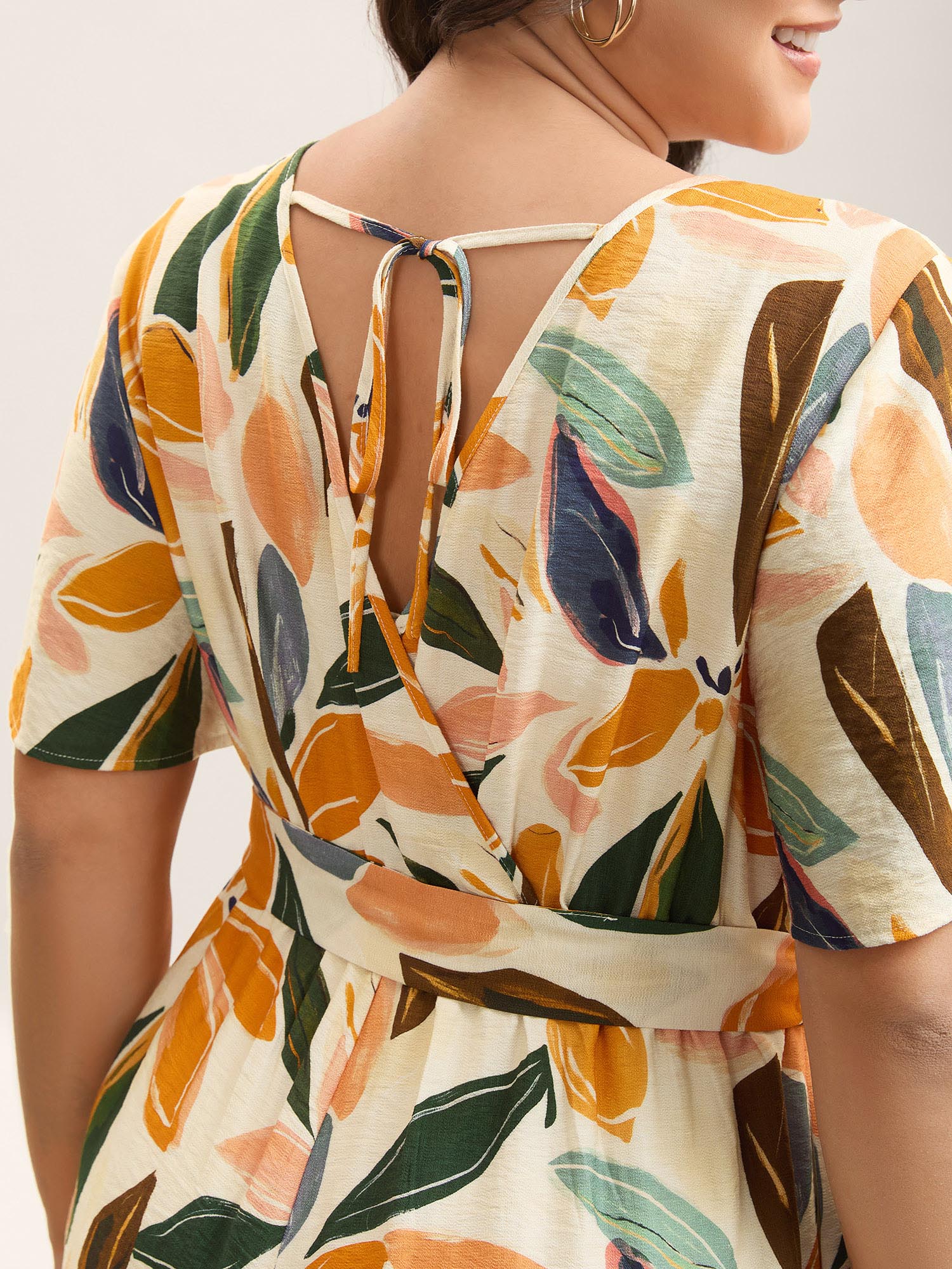 Sunkissed Florals Belted Pockets Romper - Image 2