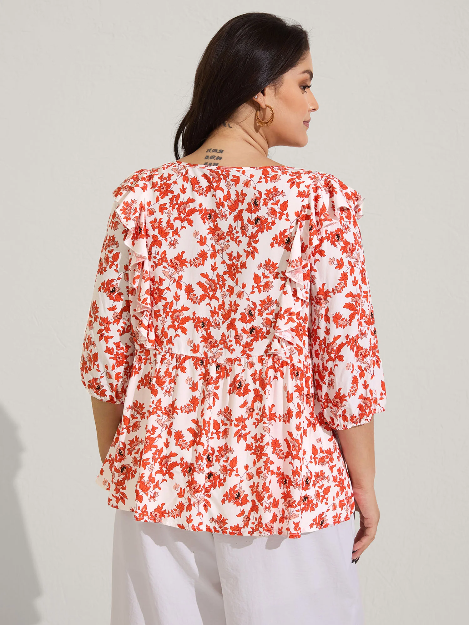 Sunkissed Florals Ruffled Trim Blouse - Image 4