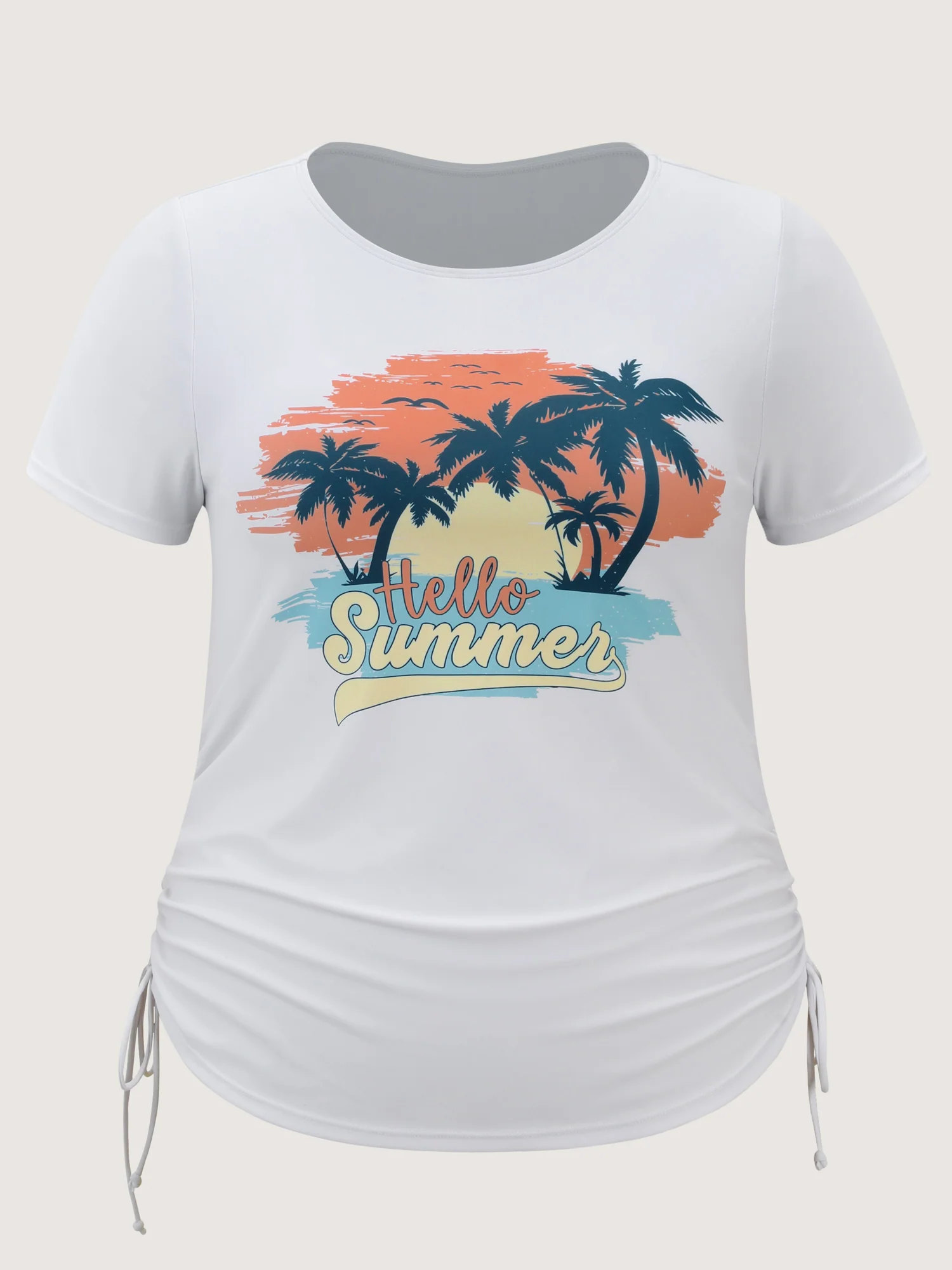 Sunkissed Pattern Side Drawstring Swim Top - Image 6