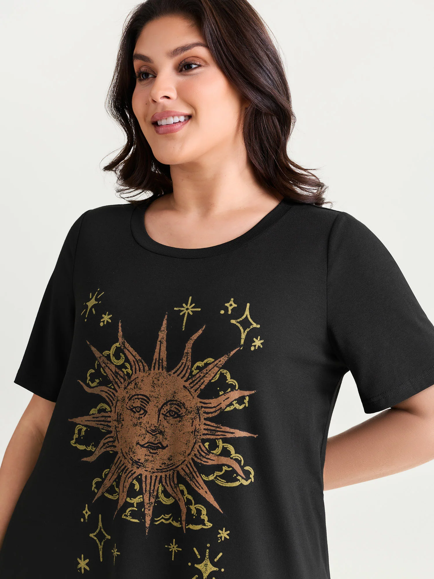 Sunkissed Print Fringe Hem T-Shirt Midi Dress - Image 3
