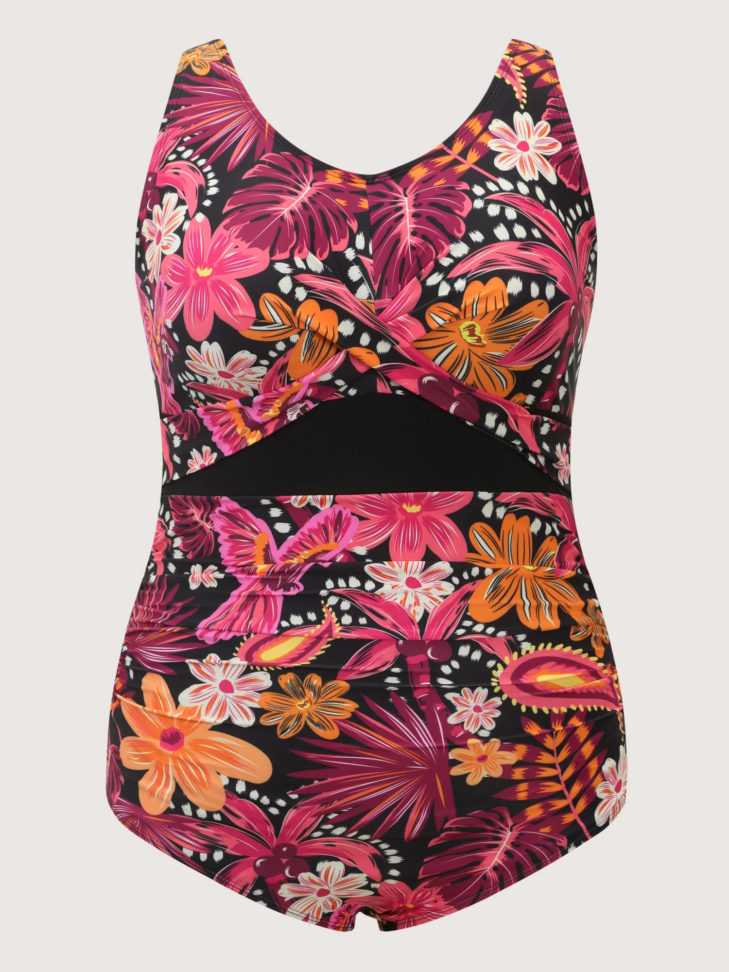 Sunkissed Tropical Floral Shrink Pleat One-Piece Swimsuit - Image 6