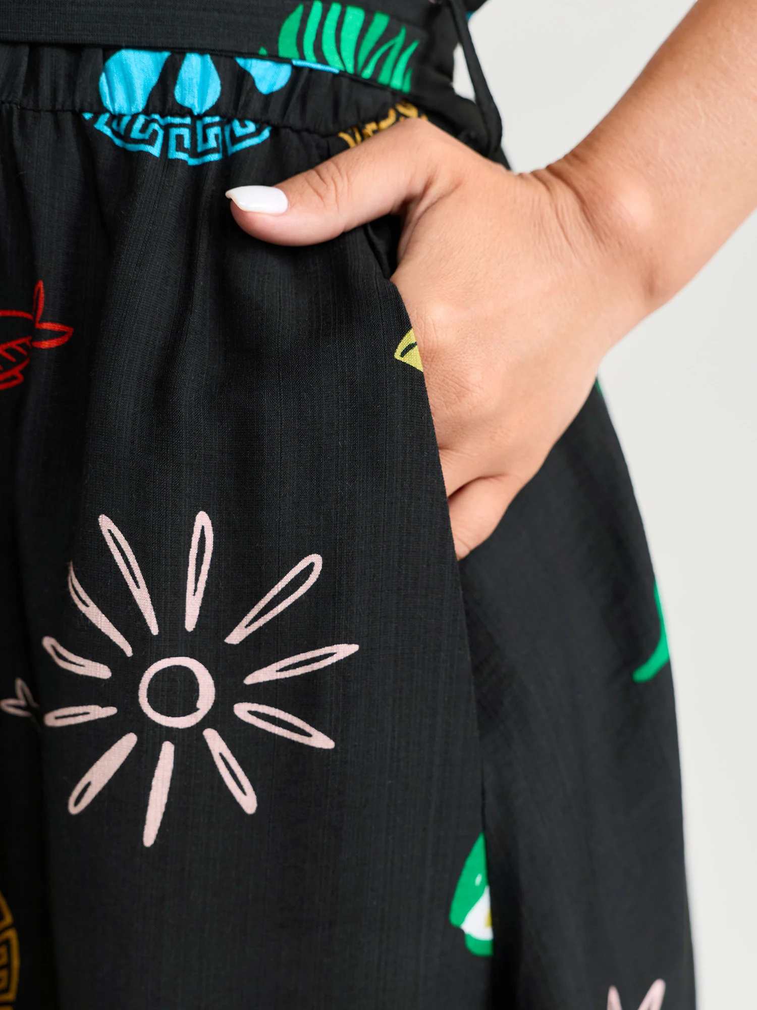 Sunshine Pineapples Collar Sleeveless Midi Dress - Image 4
