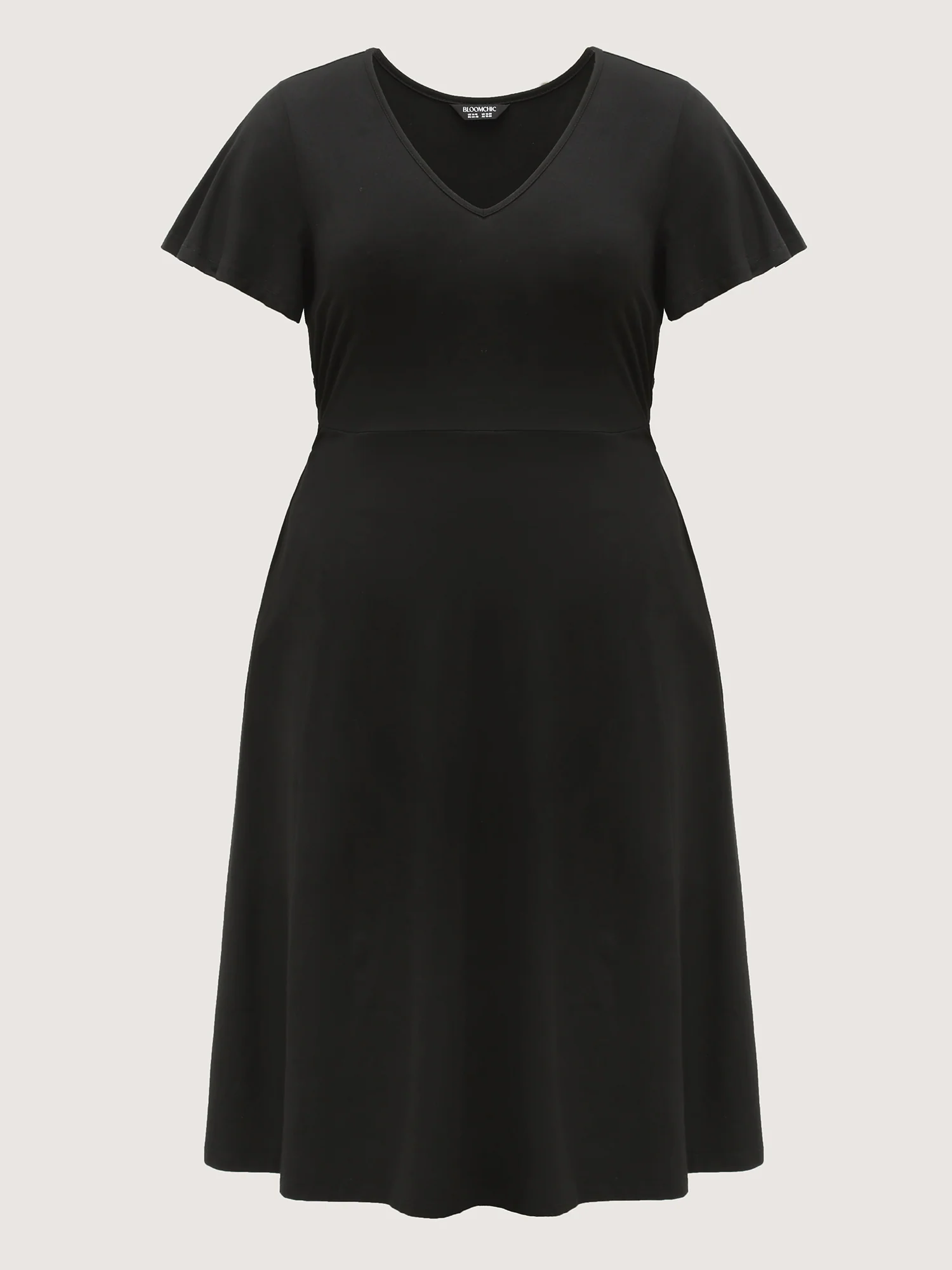 Super Stretchy Back-Tie Pockets Midi Dress - Image 8