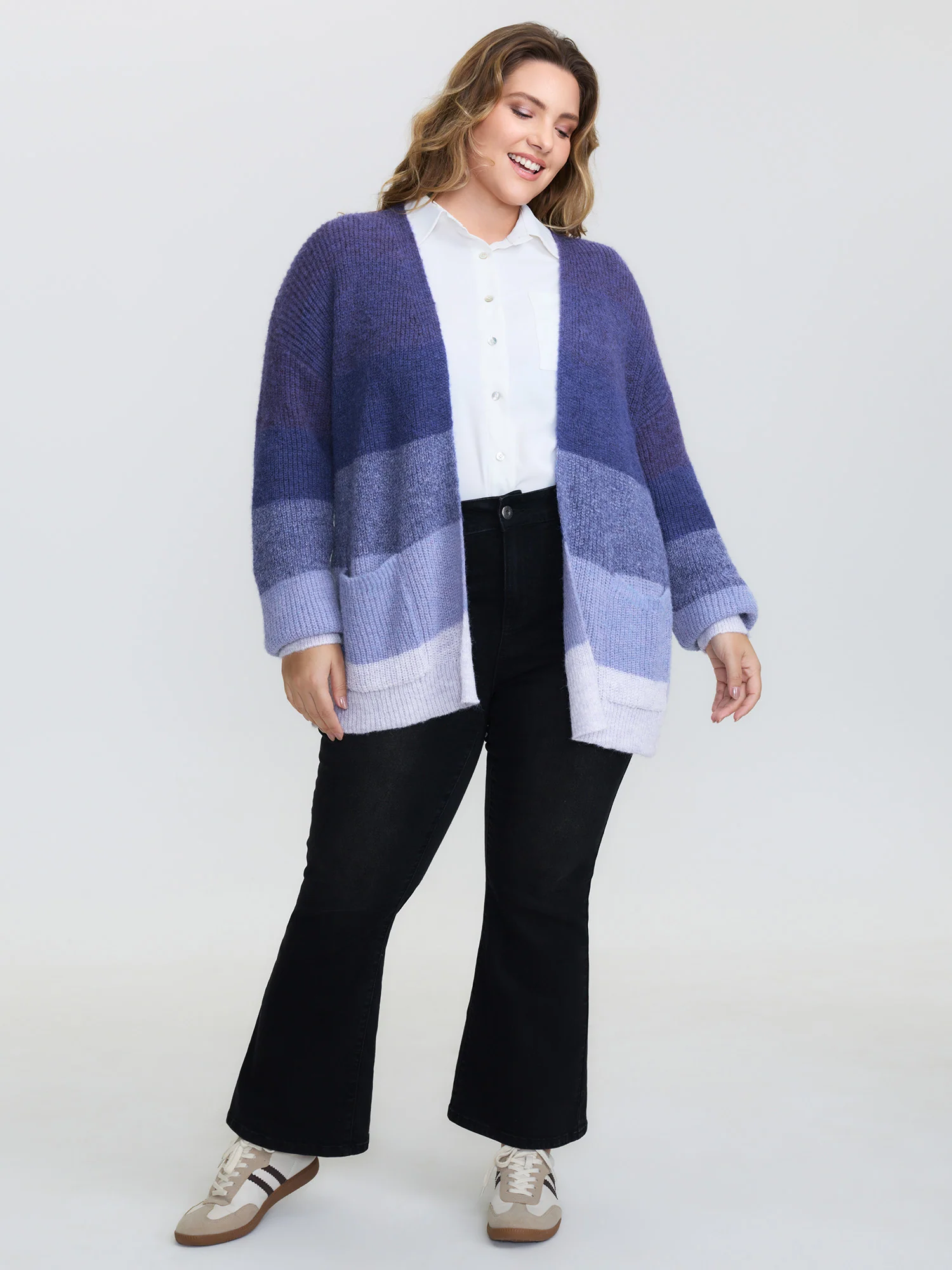 Super Stretchy Textured Pocket Knit Cardigan - Image 2