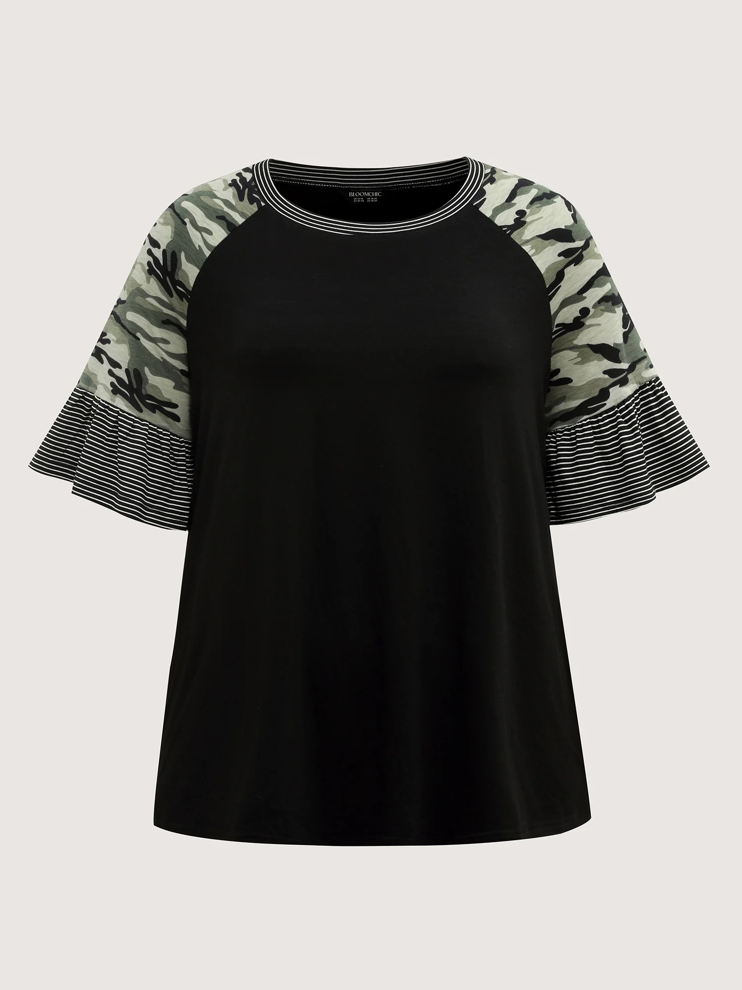 Supersof Camouflage Sleeve Contrast T-Shirt - Image 6