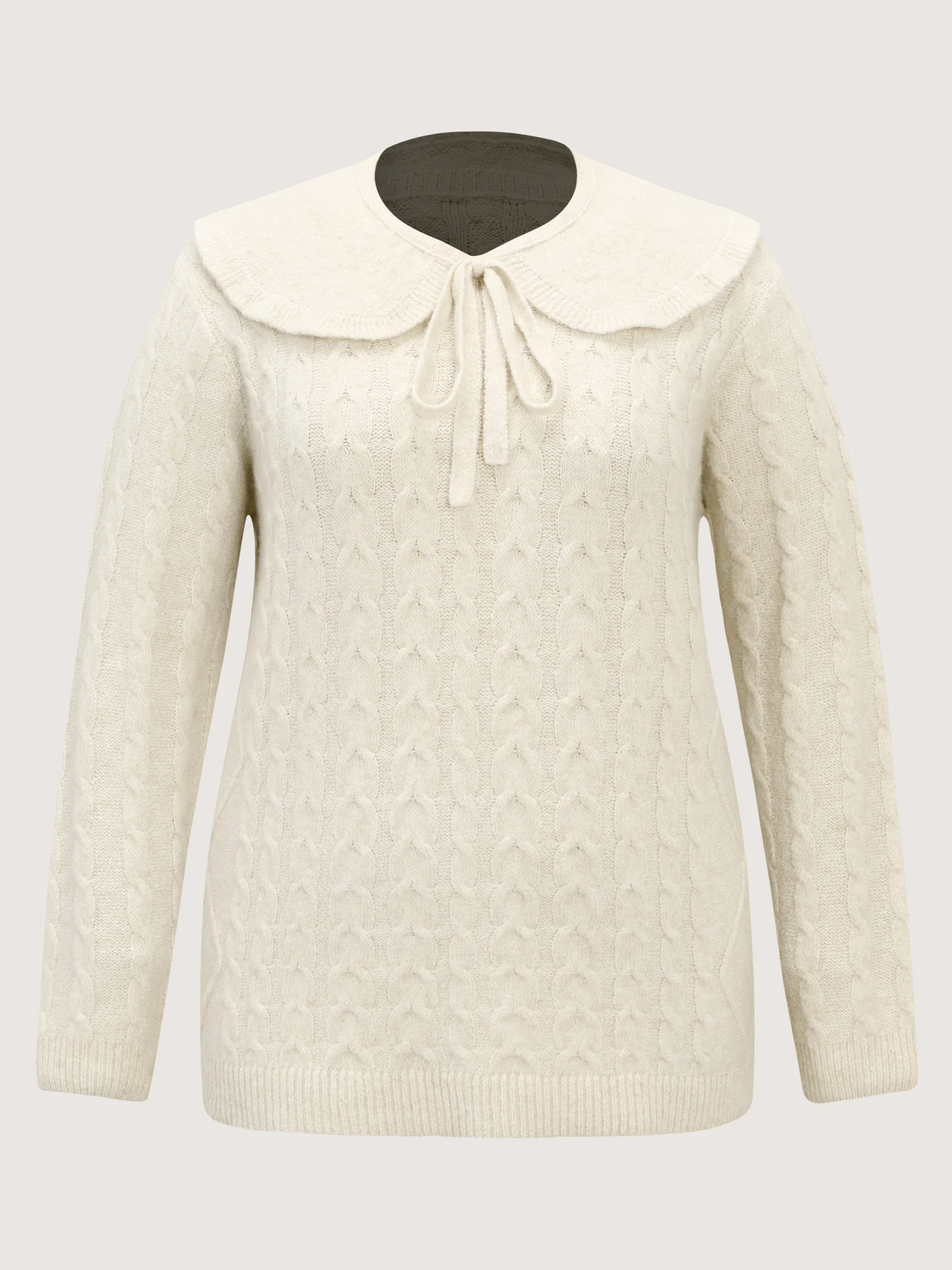Supersoft 2-in-1 Cable Knit Shawl-Tie Pullover - Image 8