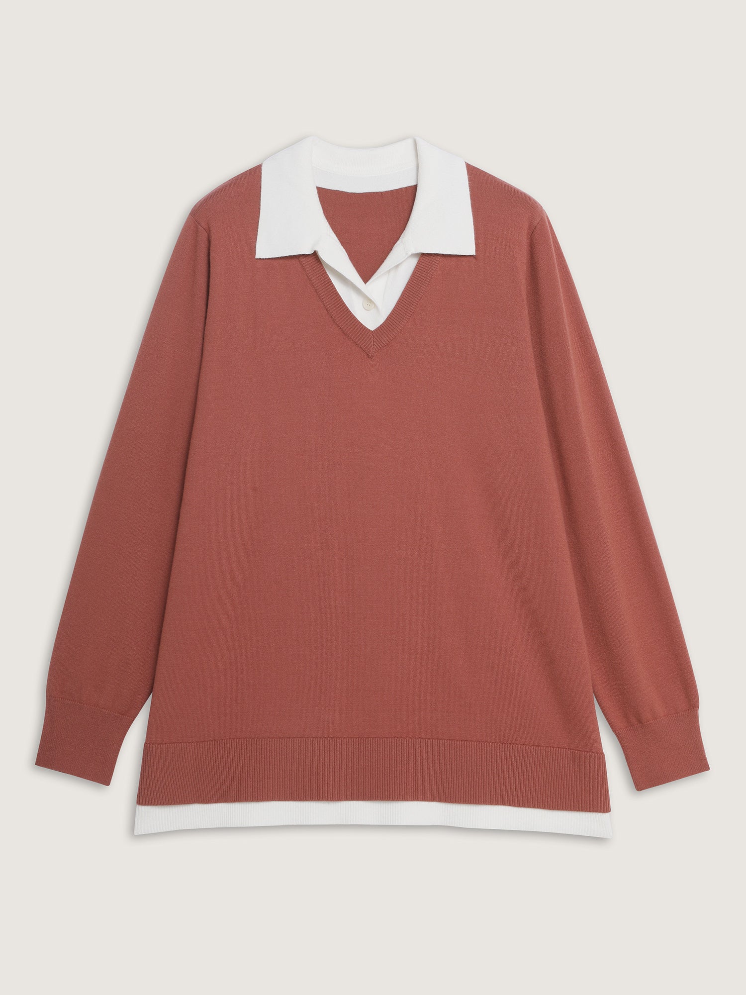 Supersoft 2-in-1 Polo Collar Color Contrast Pullover - Image 11