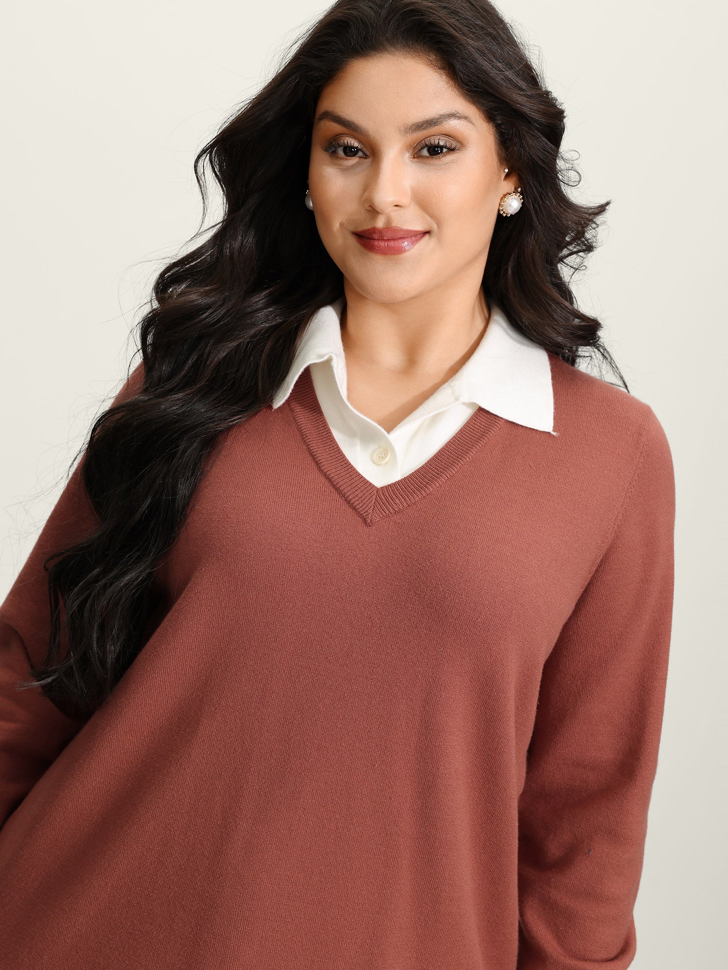 Supersoft 2-in-1 Polo Collar Color Contrast Pullover - Image 5