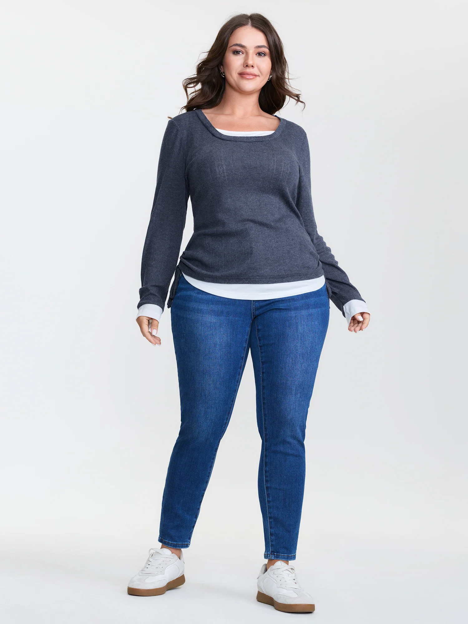 Supersoft 2-in-1 Textured Color Contrast T-Shirt - Image 4