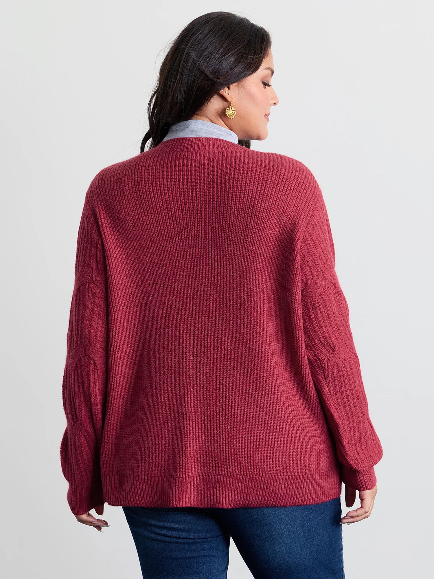 Supersoft 3D Button Cozy Holiday Knit Cardigan - Image 6