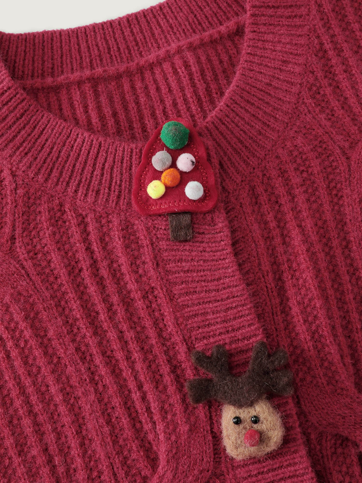 Supersoft 3D Button Cozy Holiday Knit Cardigan - Image 7