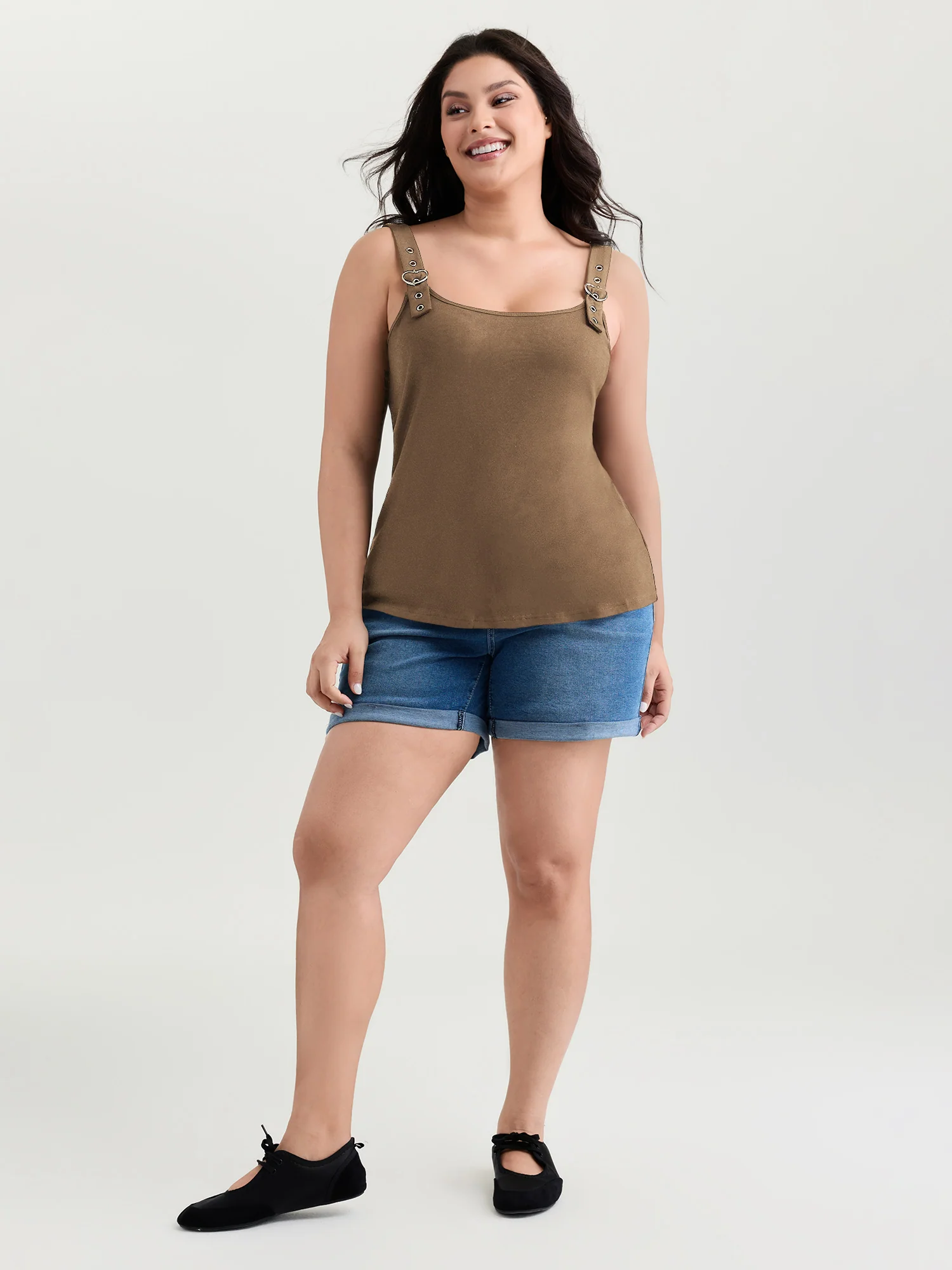 Supersoft Adjustable Shoulder Strap Plain Tank Top - Image 9