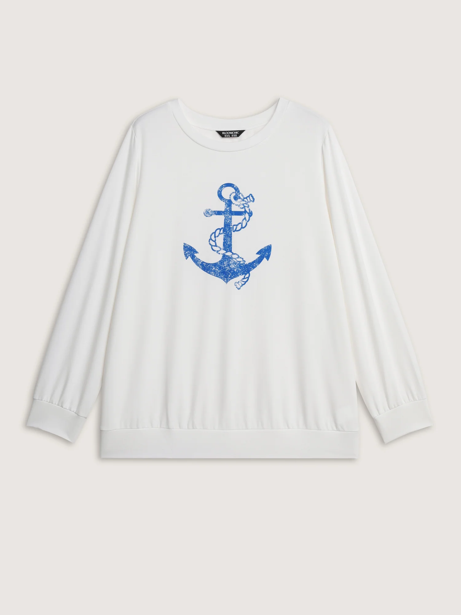 Supersoft Anchor Motif Drop Shoulder Sweatshirt - Image 7
