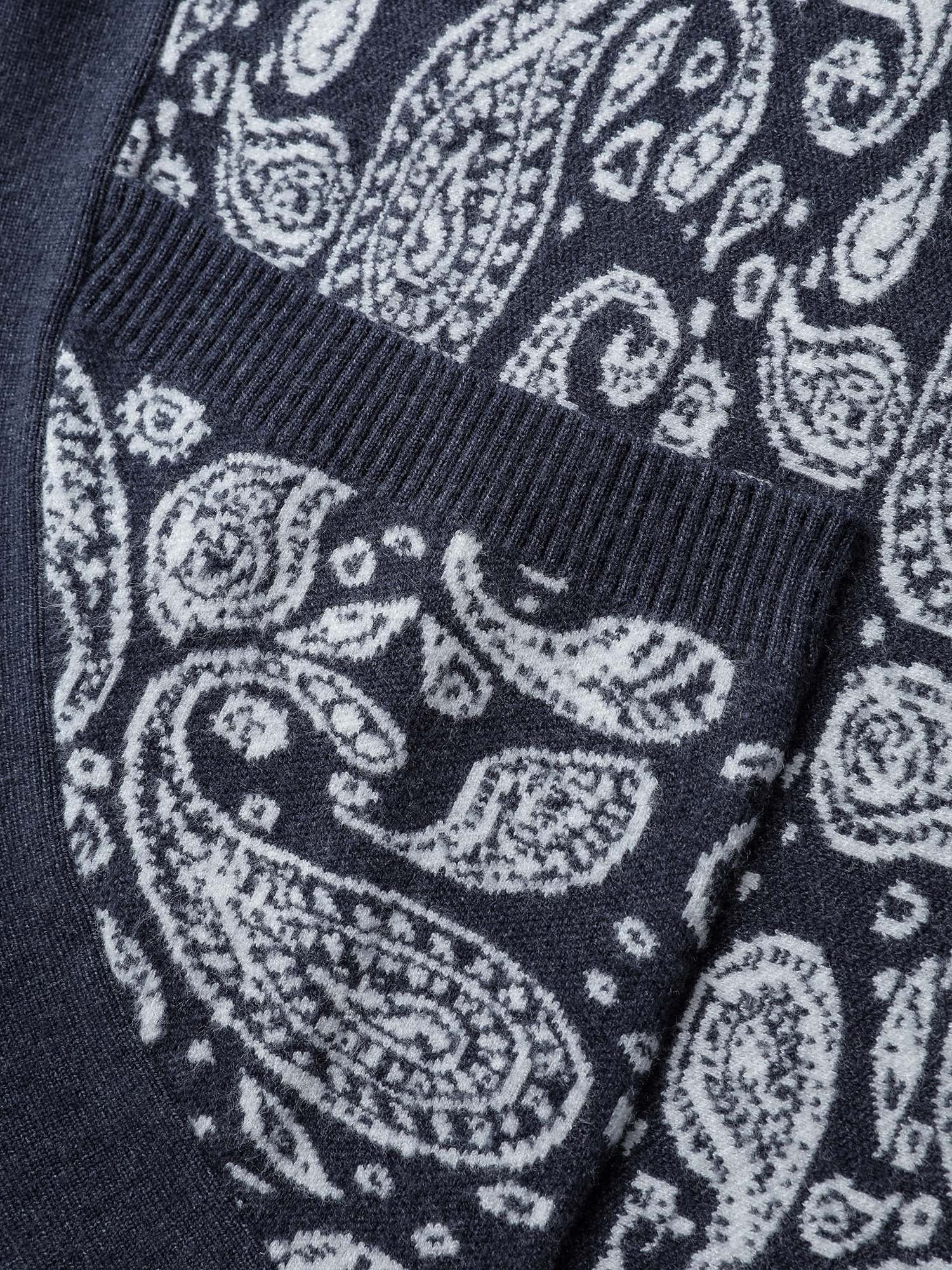 Supersoft Arc Hem Paisley Print Pocket Knit Cardigan - Image 6