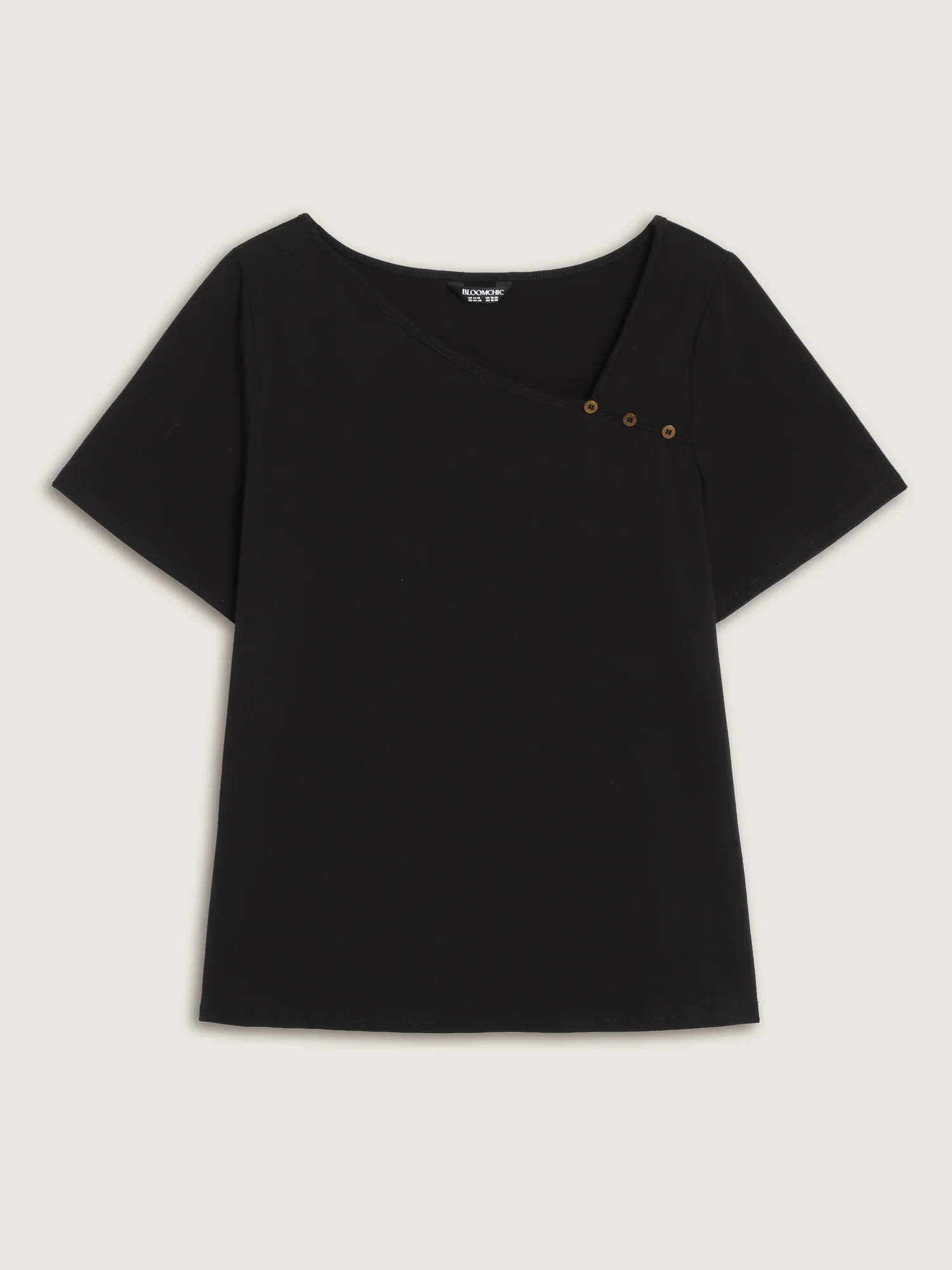 Supersoft Asymmetrical Neckline Fitted T-Shirt - Image 6