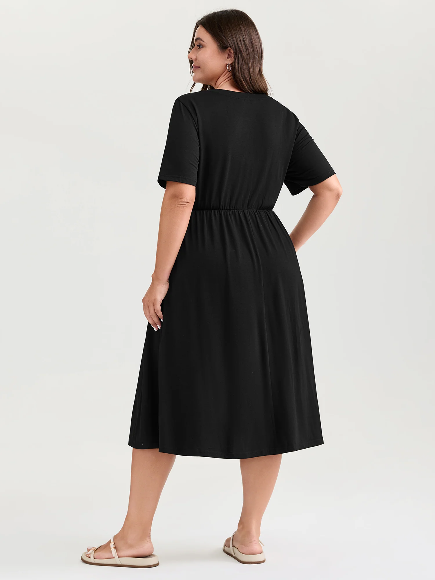 Supersoft Belt Detail Button Midi Dress - Image 4
