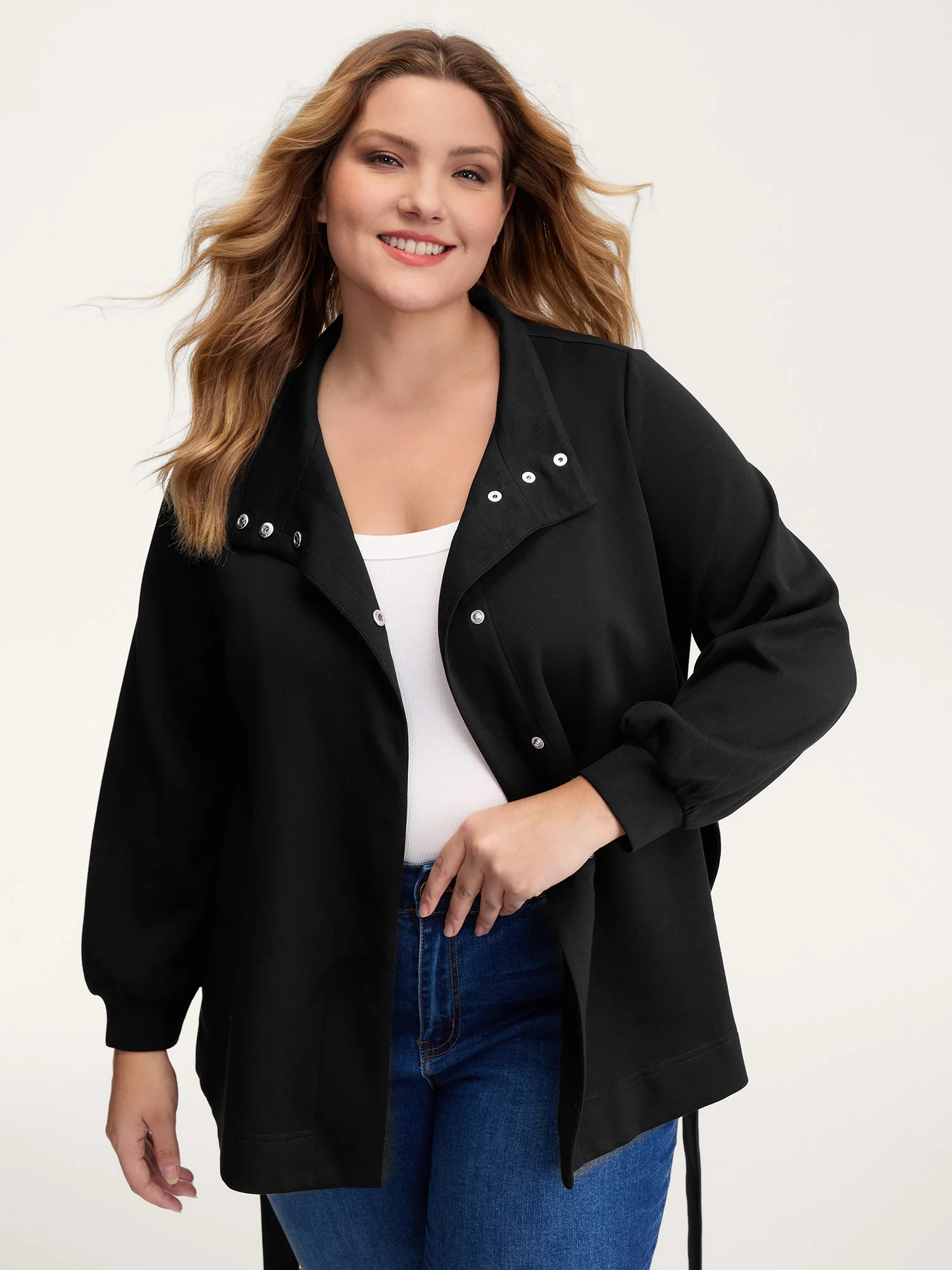 Supersoft Belted Button Adjustable Jacket - Image 2