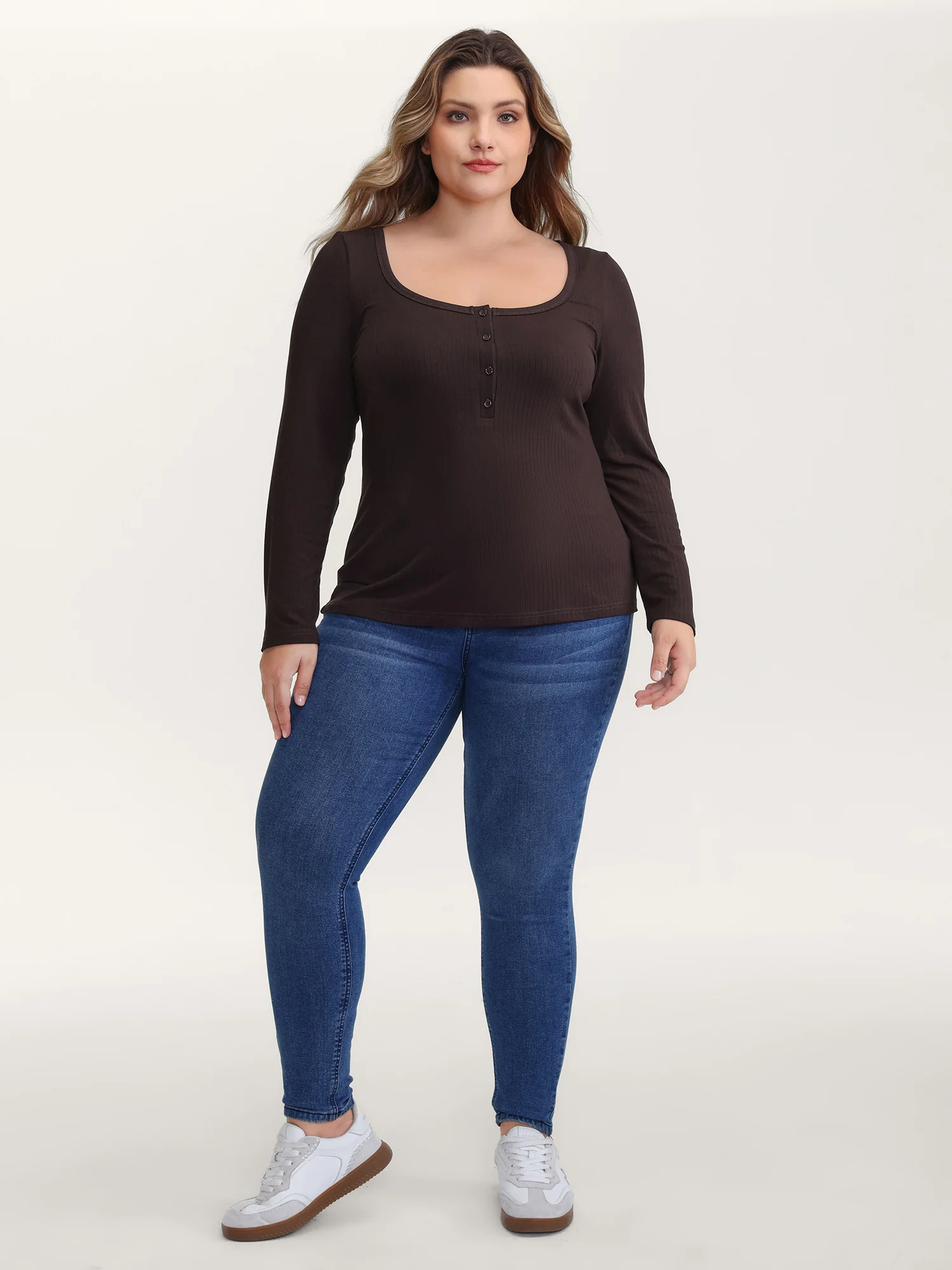 Supersoft Bodycon Fit Half-Placket T-Shirt - Image 3