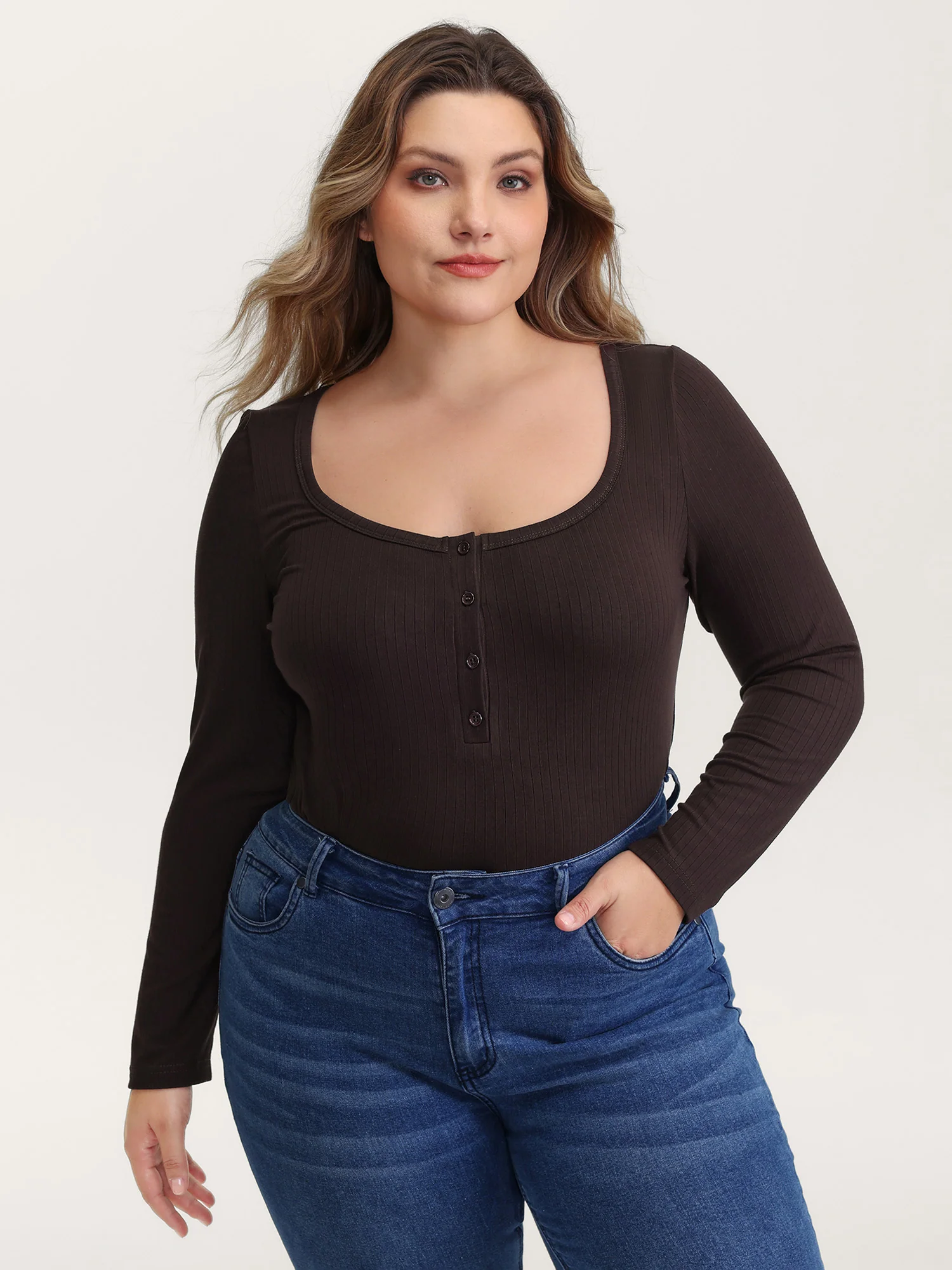 Supersoft Bodycon Fit Half-Placket T-Shirt - Image 4