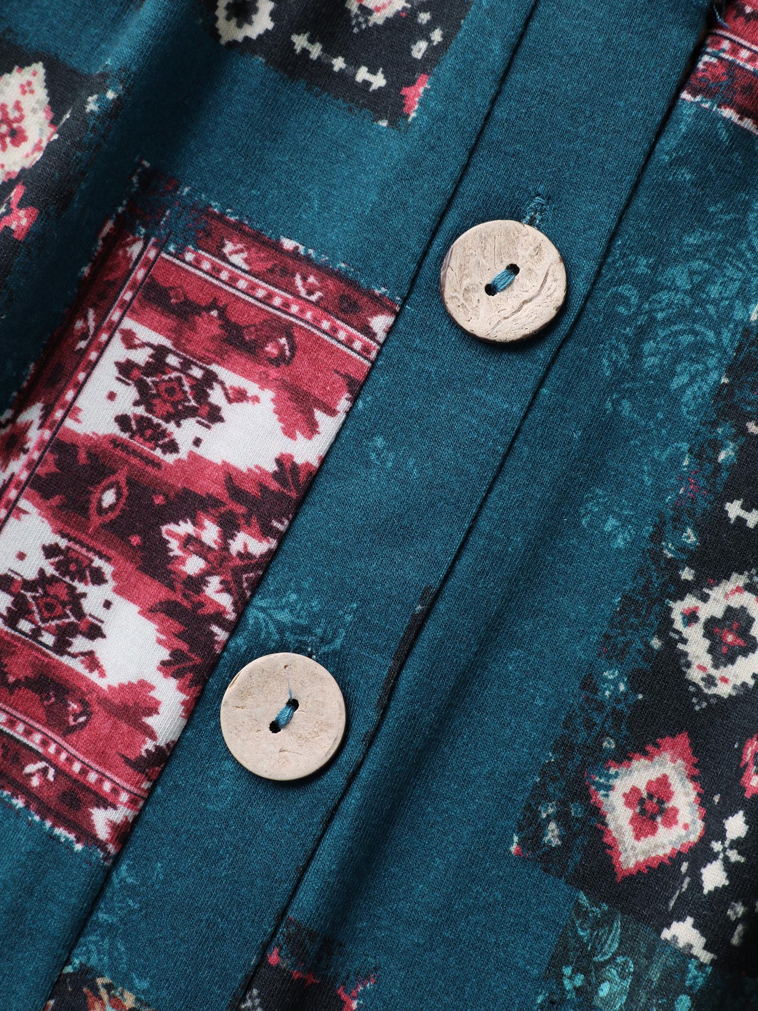 Supersoft Boho Collage Placket Pocket Jumpsuit - Image 5