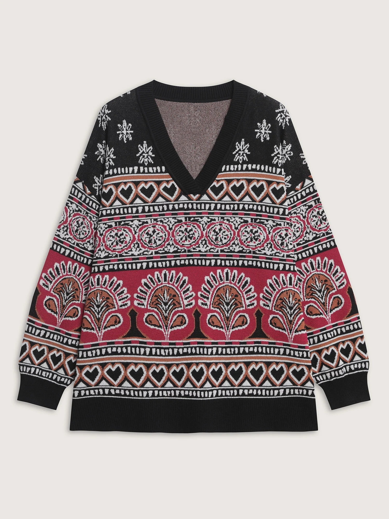 Supersoft Boho Pattern Jacquard Pullover - Image 7
