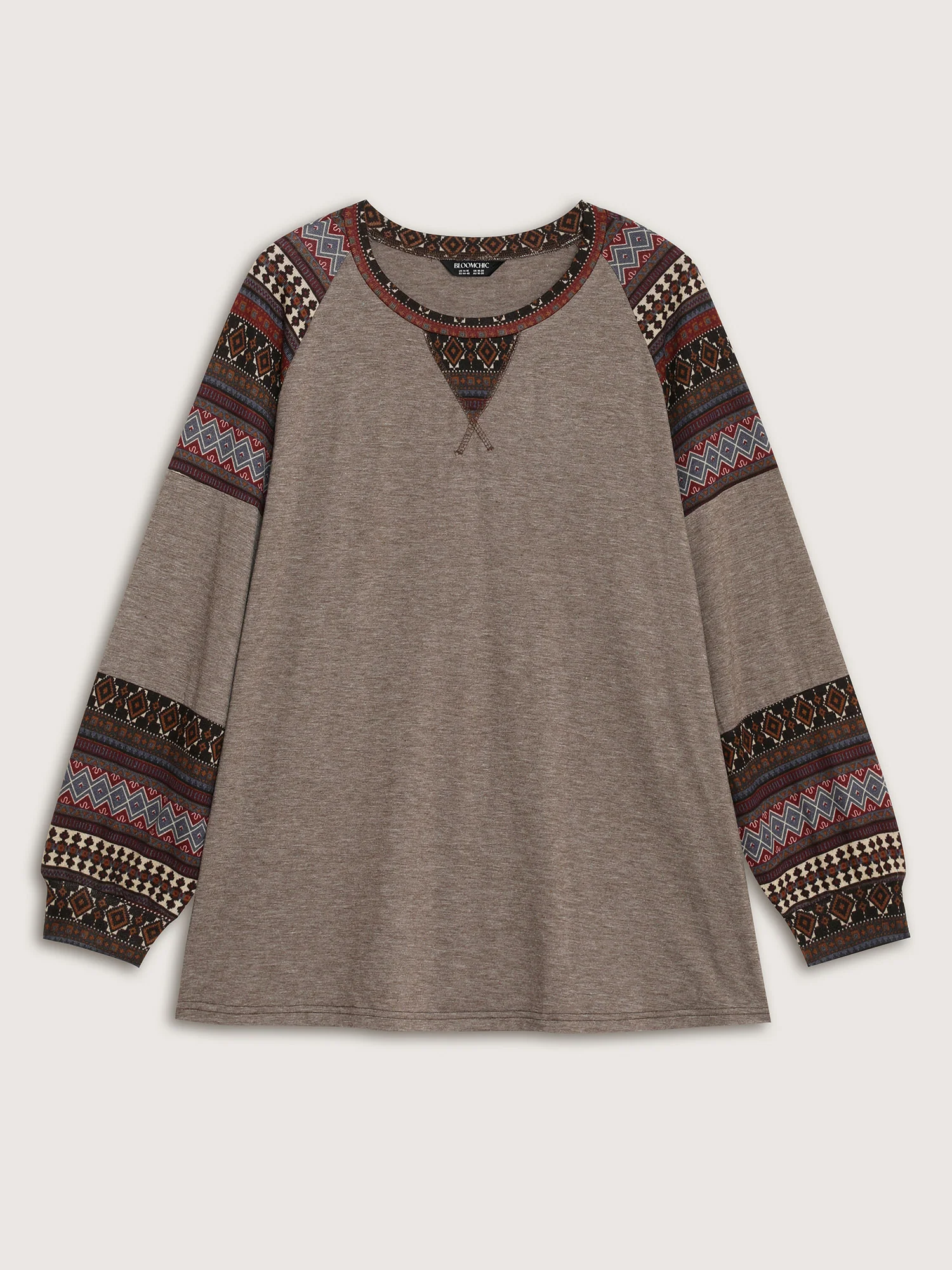 Supersoft Boho Stripes Spliced T-Shirt - Image 11