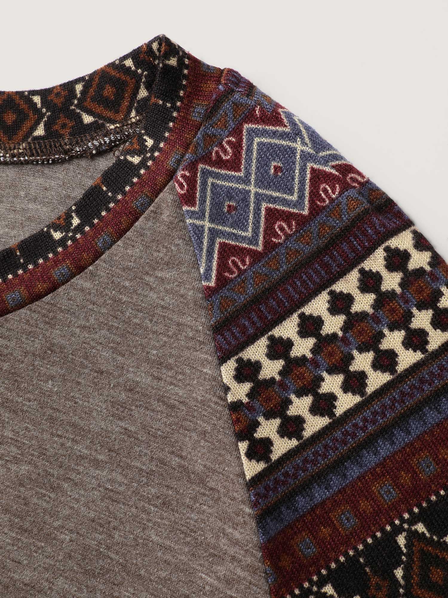 Supersoft Boho Stripes Spliced T-Shirt - Image 9
