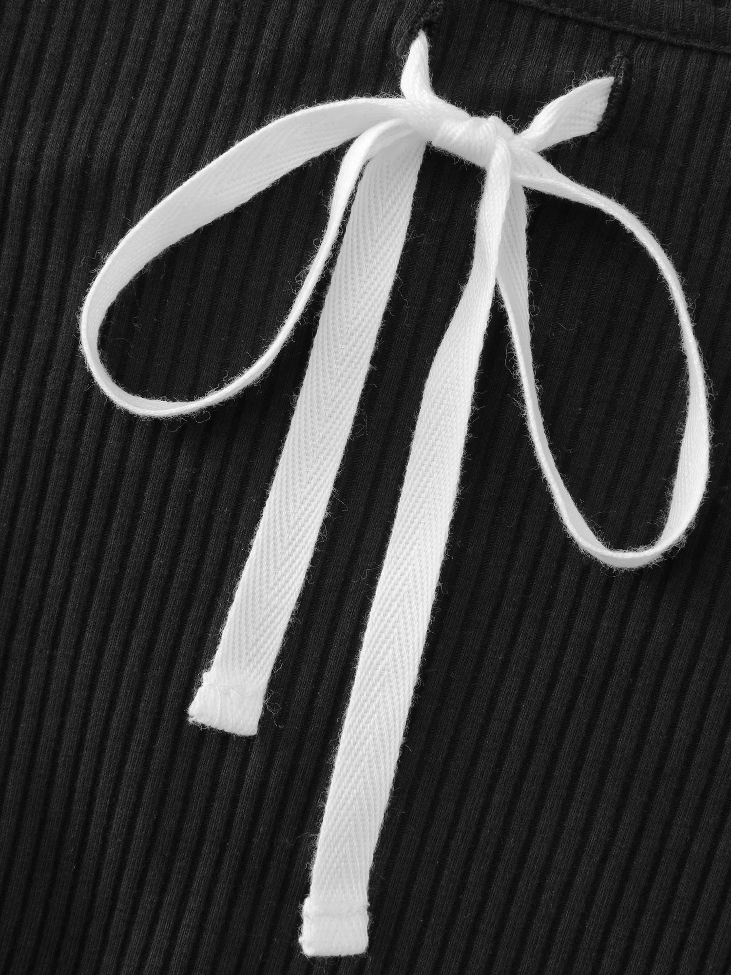 Supersoft Bow Tie Detail Ribbed Knit Top - Image 6