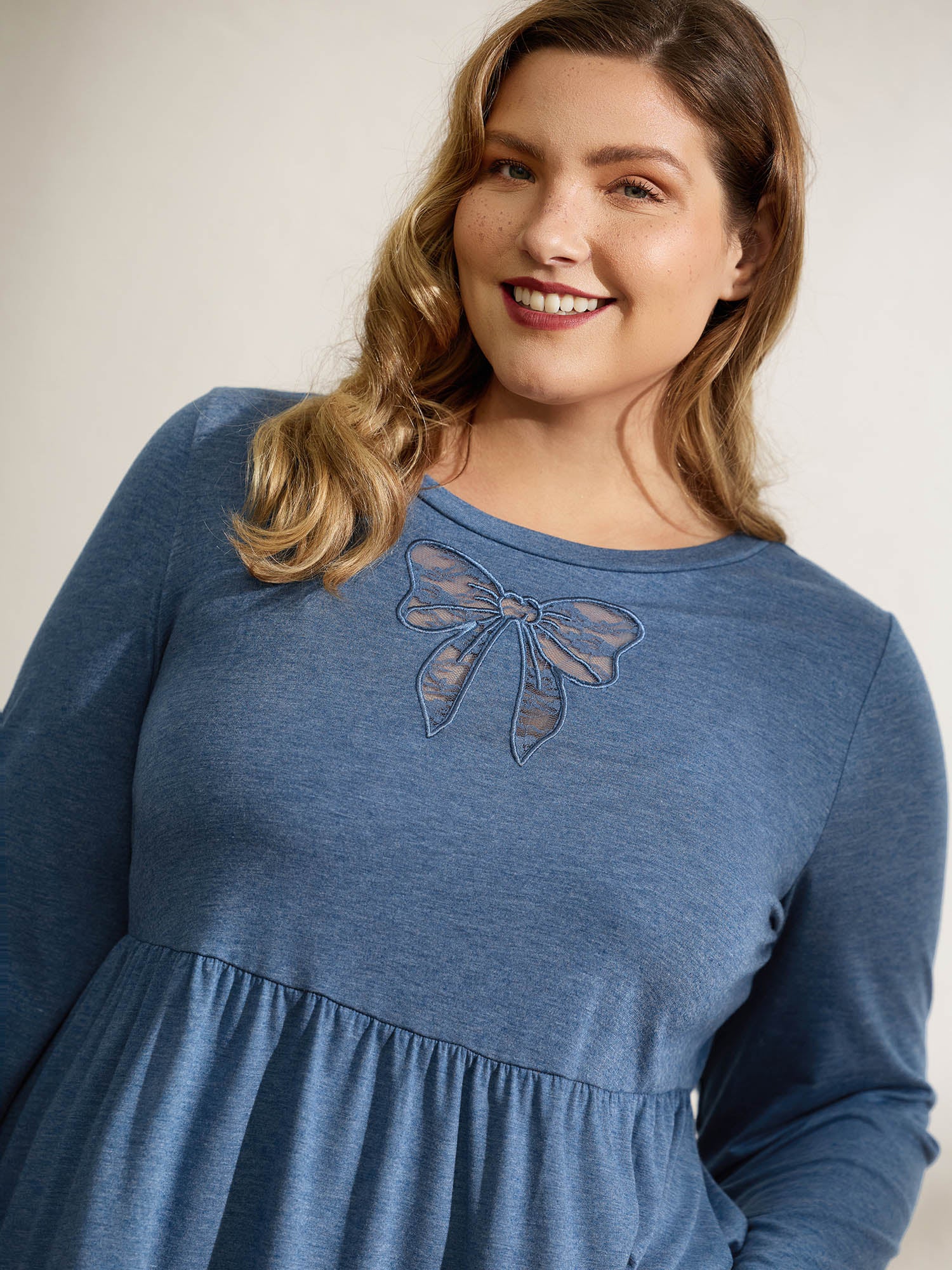 Supersoft Bowknot Cut-Out Knit Top - Image 2