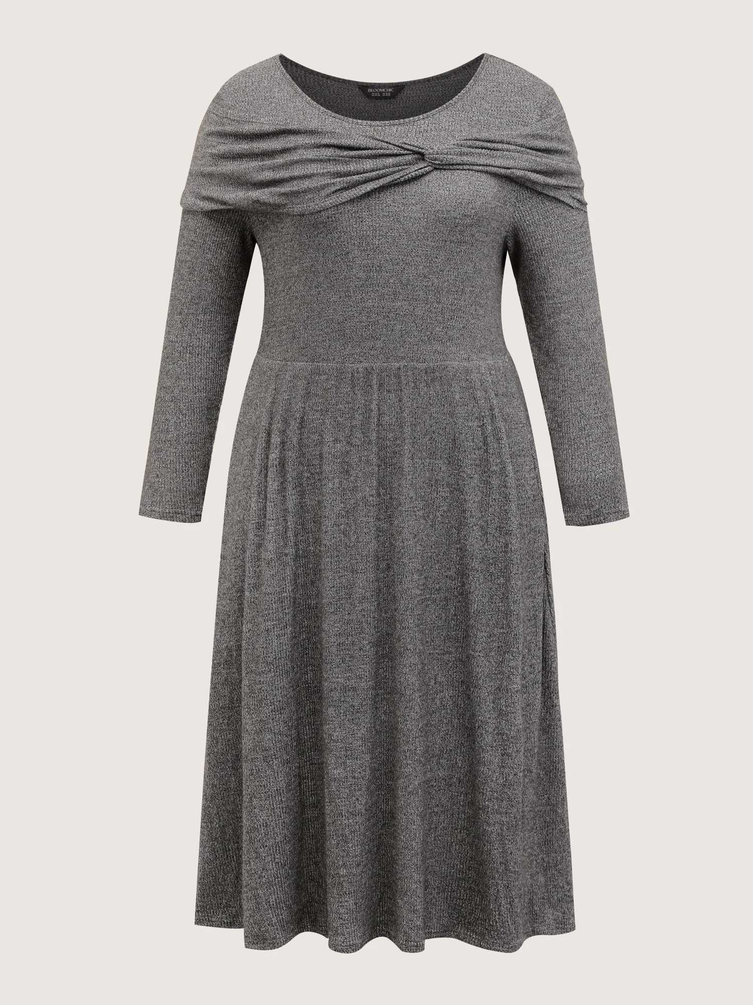 Supersoft Bowknot Stretchy Waist Midi Dress - Image 6