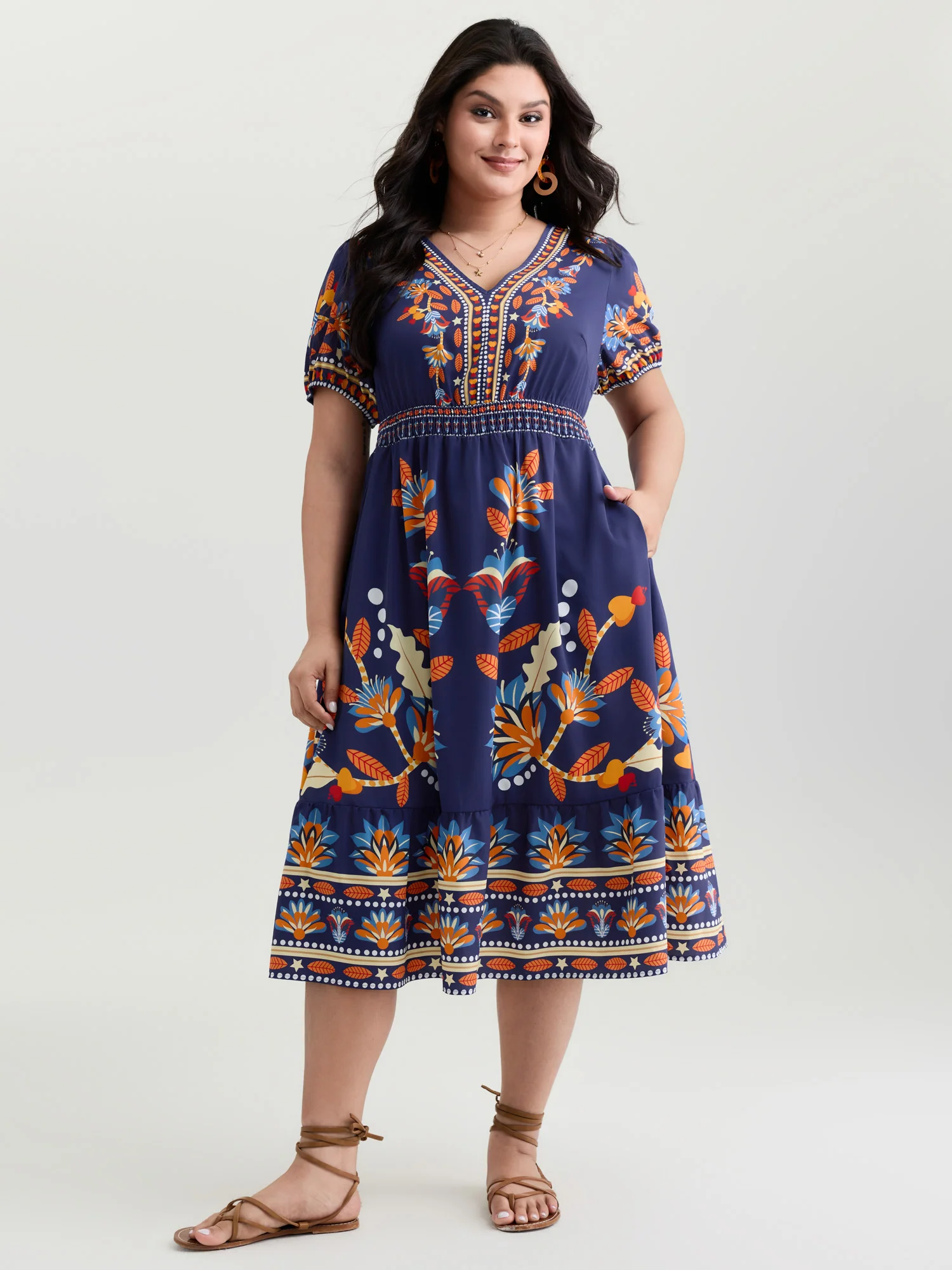 Supersoft Bright Floral Print Midi Dress - Image 3