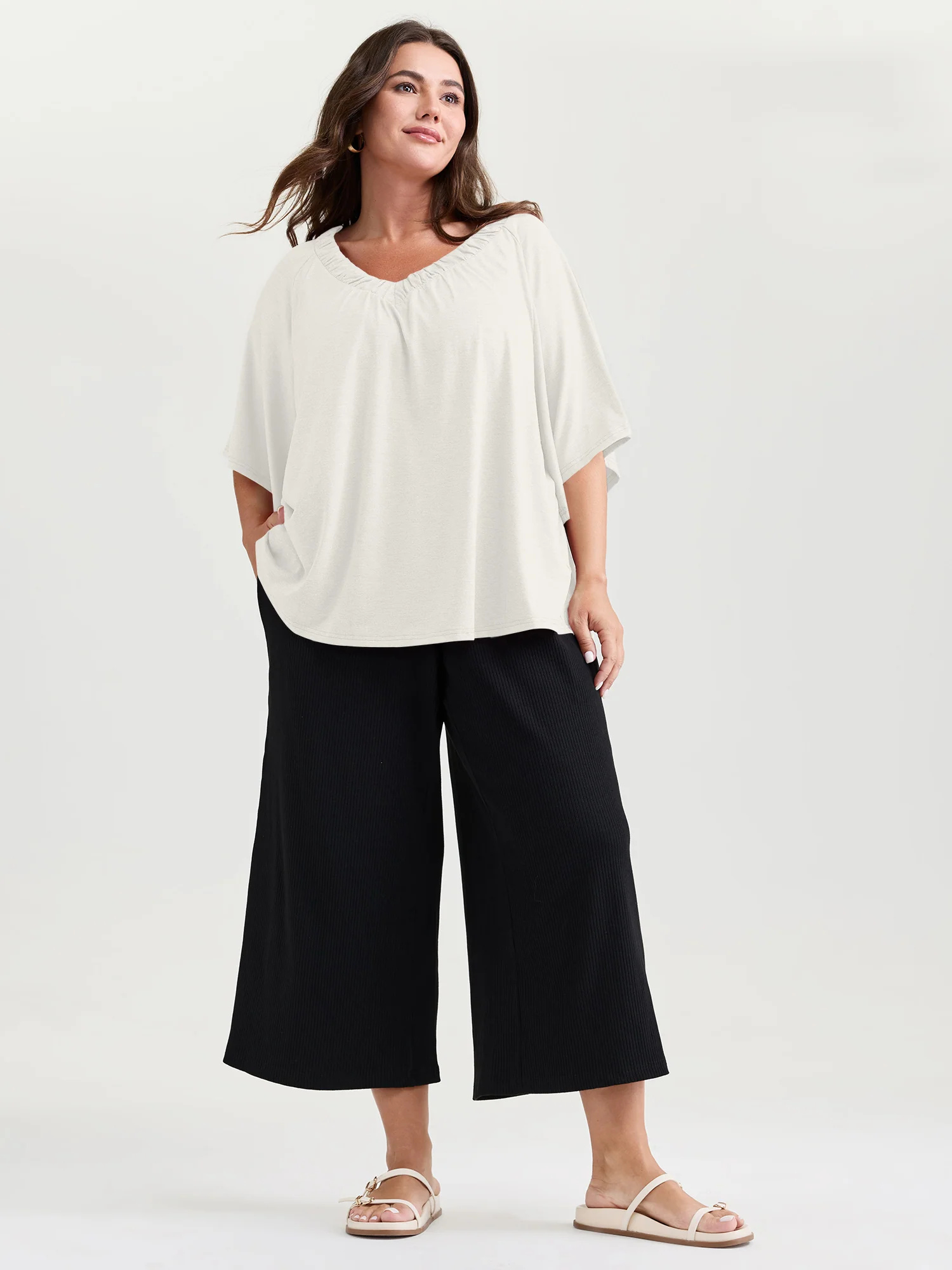Supersoft Bust-Friendly Flowy Plain Top - Image 11