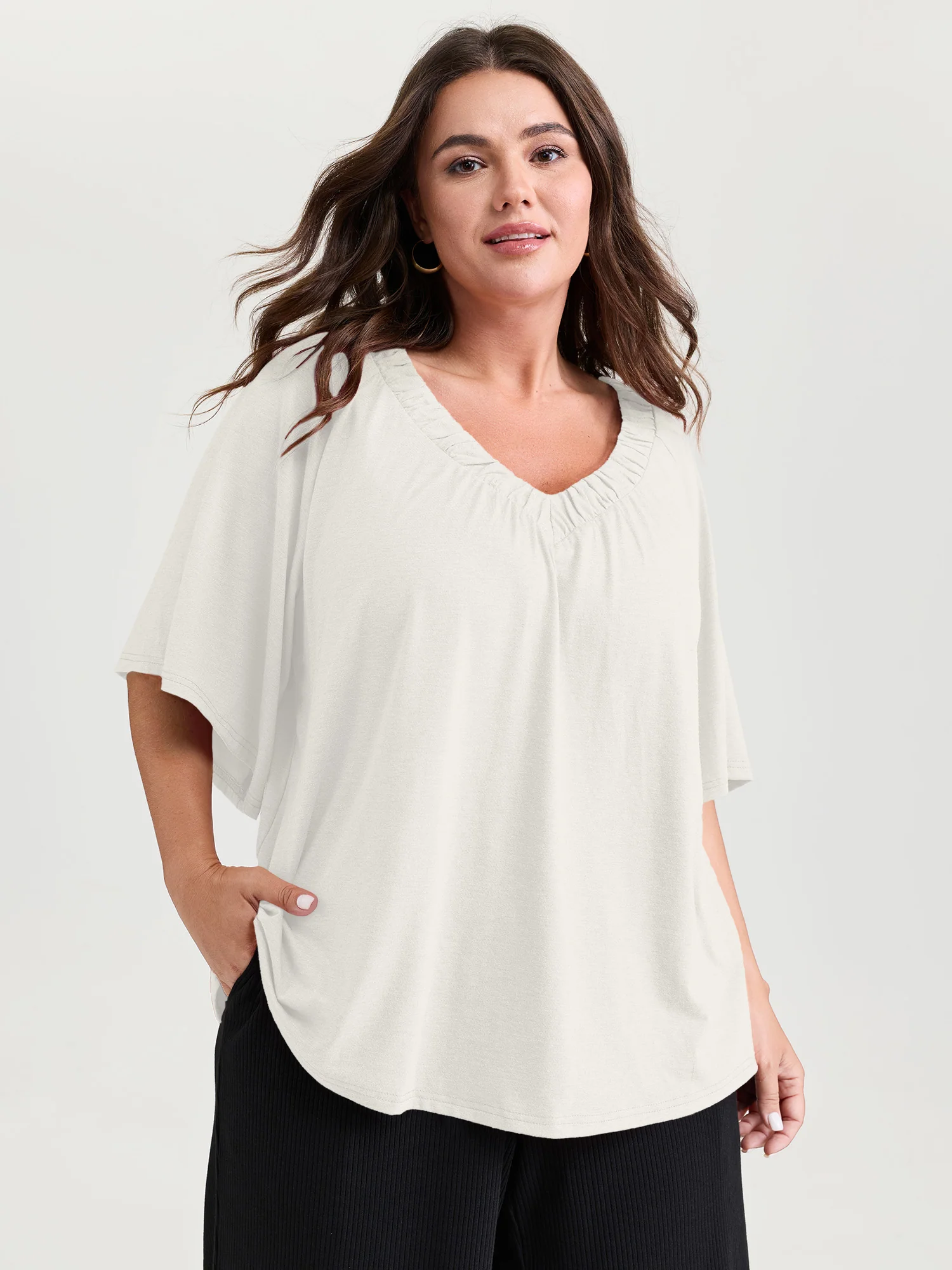 Supersoft Bust-Friendly Flowy Plain Top - Image 12