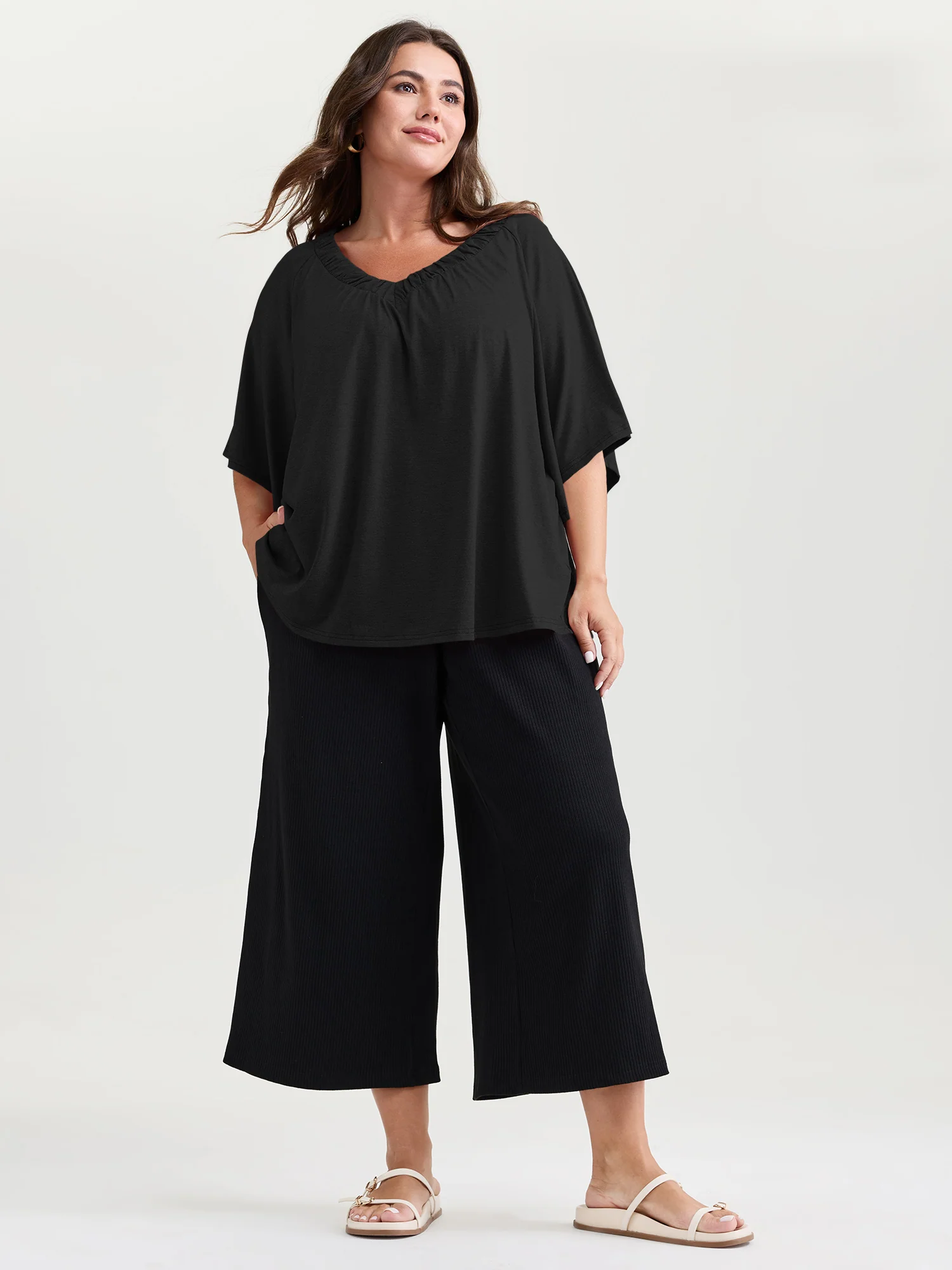 Supersoft Bust-Friendly Flowy Plain Top - Image 7