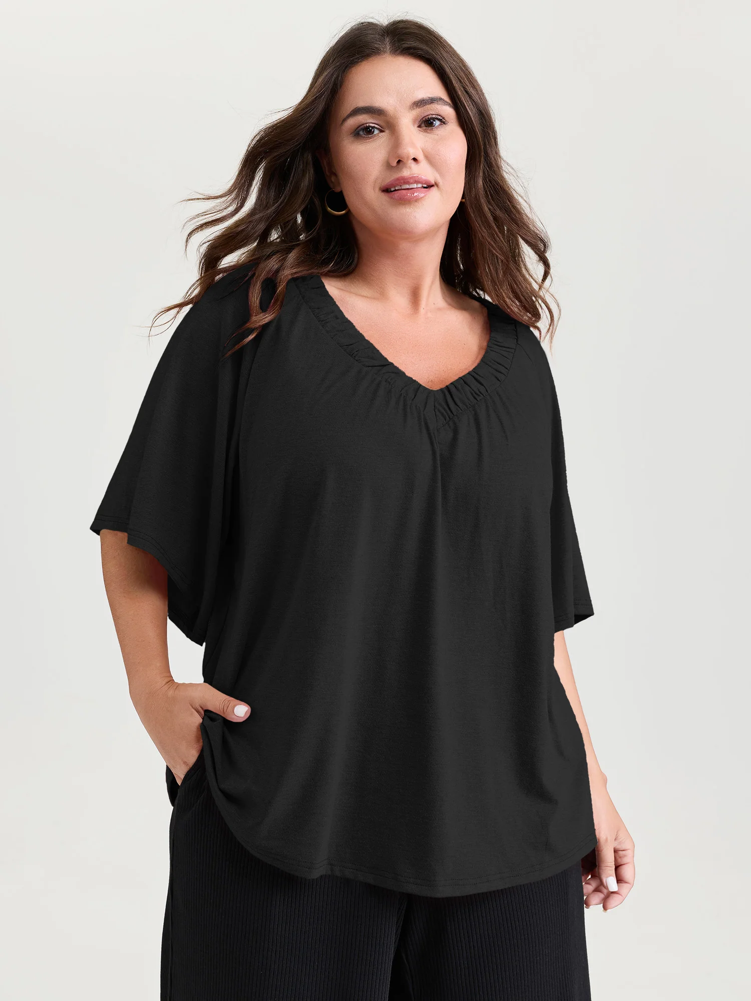 Supersoft Bust-Friendly Flowy Plain Top - Image 8
