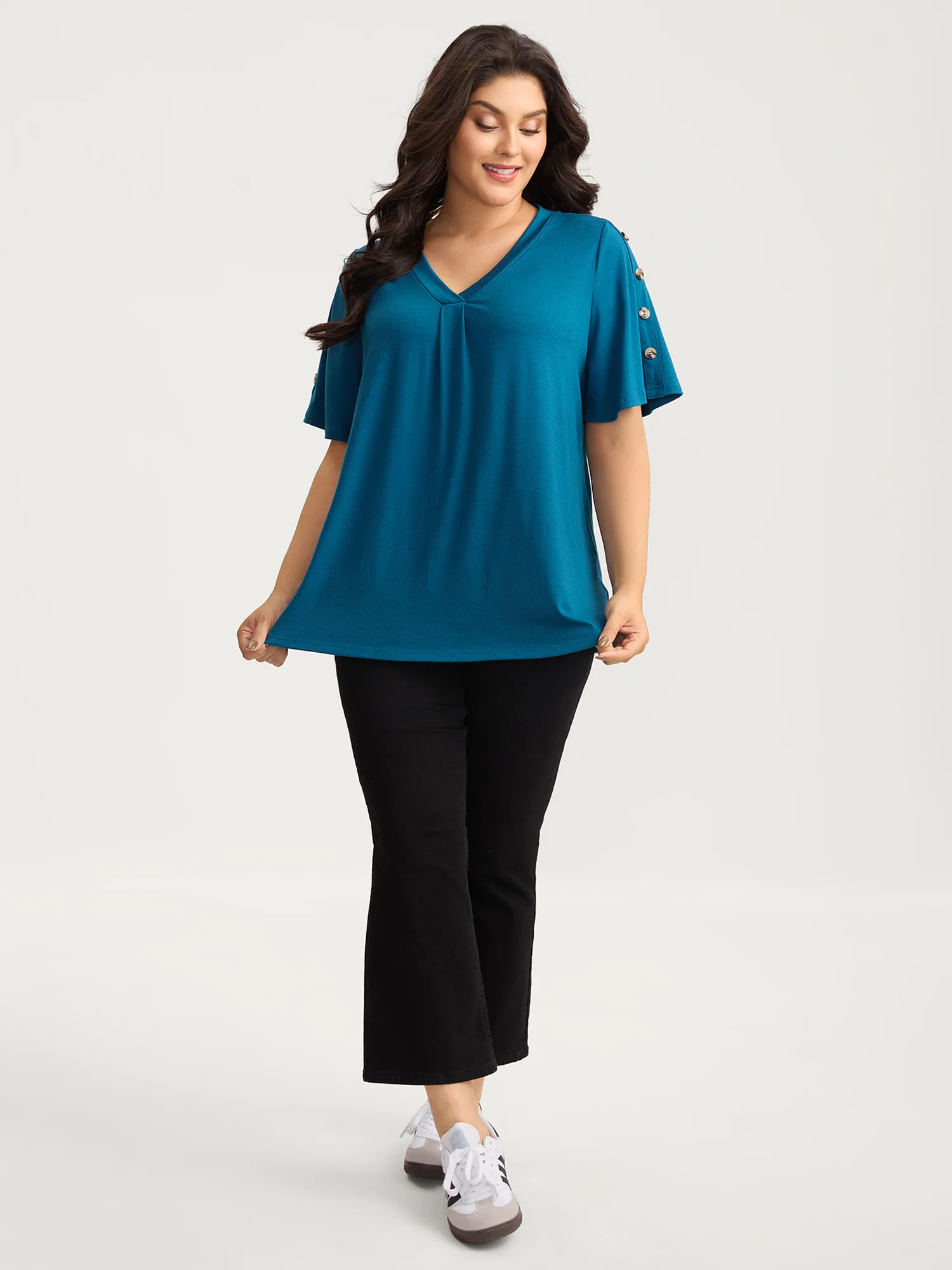 Supersoft Bust-Friendly Pleated T-Shirt - Image 3