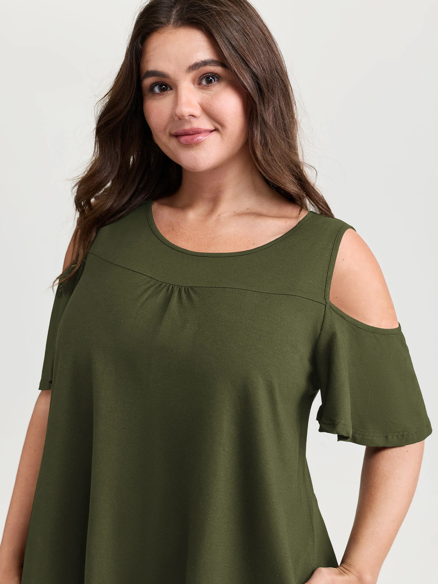 Supersoft Bust-Friendly Shoulder Cut-Out T-Shirt - Image 10