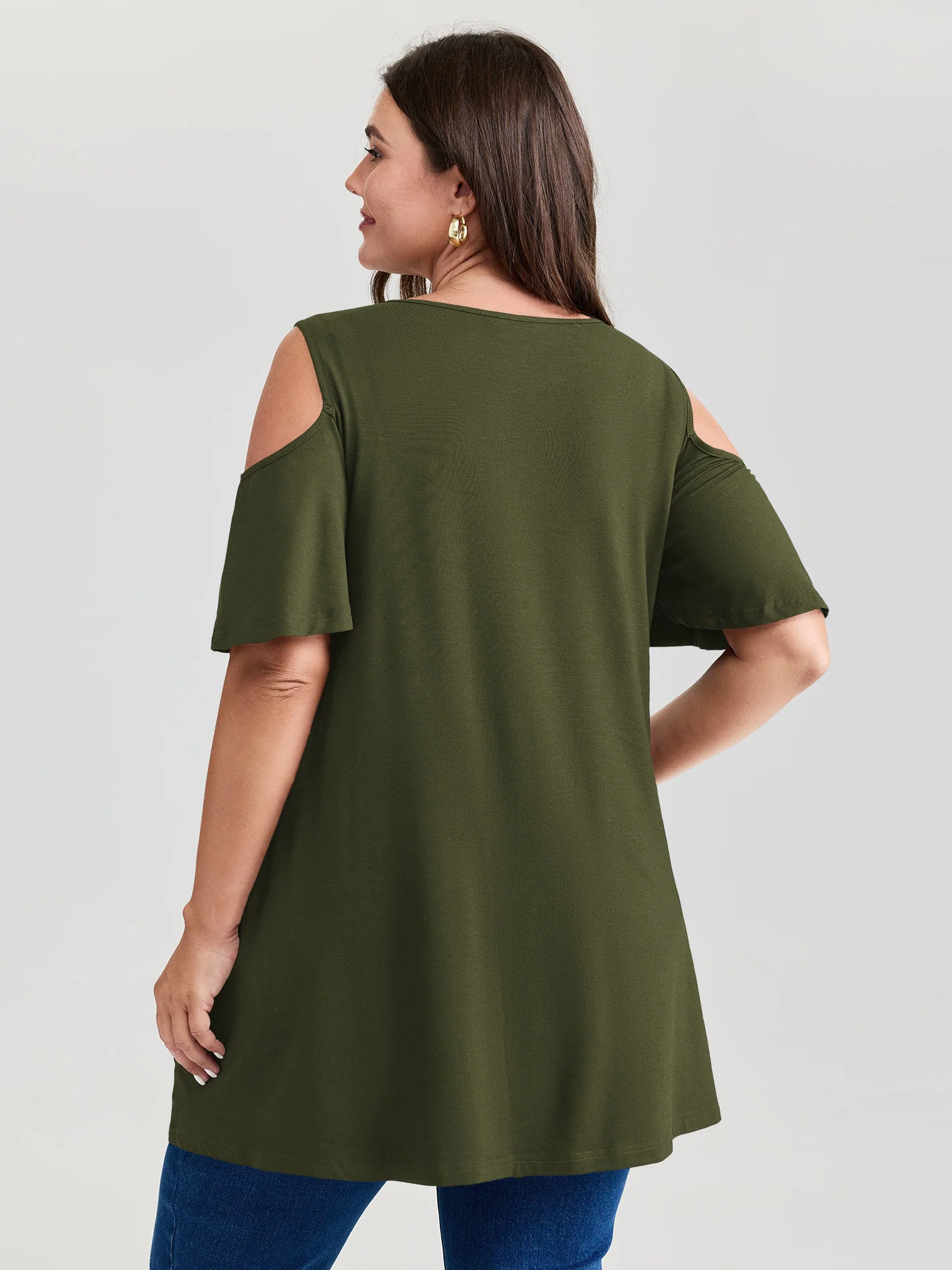 Supersoft Bust-Friendly Shoulder Cut-Out T-Shirt - Image 11