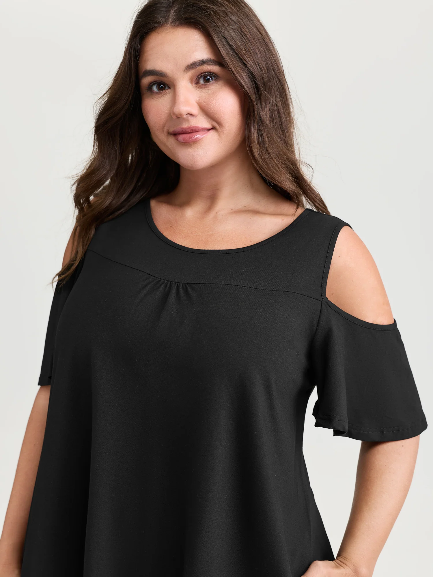 Supersoft Bust-Friendly Shoulder Cut-Out T-Shirt - Image 3