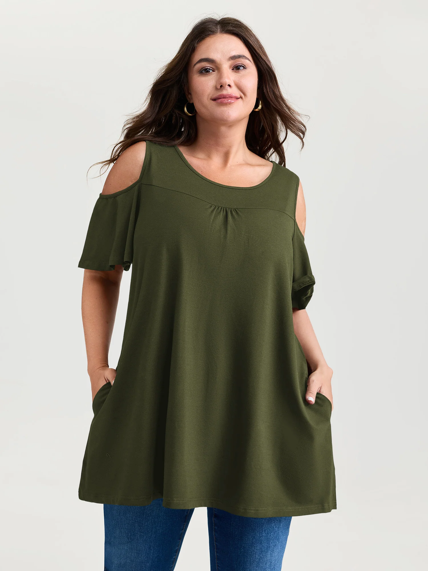 Supersoft Bust-Friendly Shoulder Cut-Out T-Shirt - Image 8