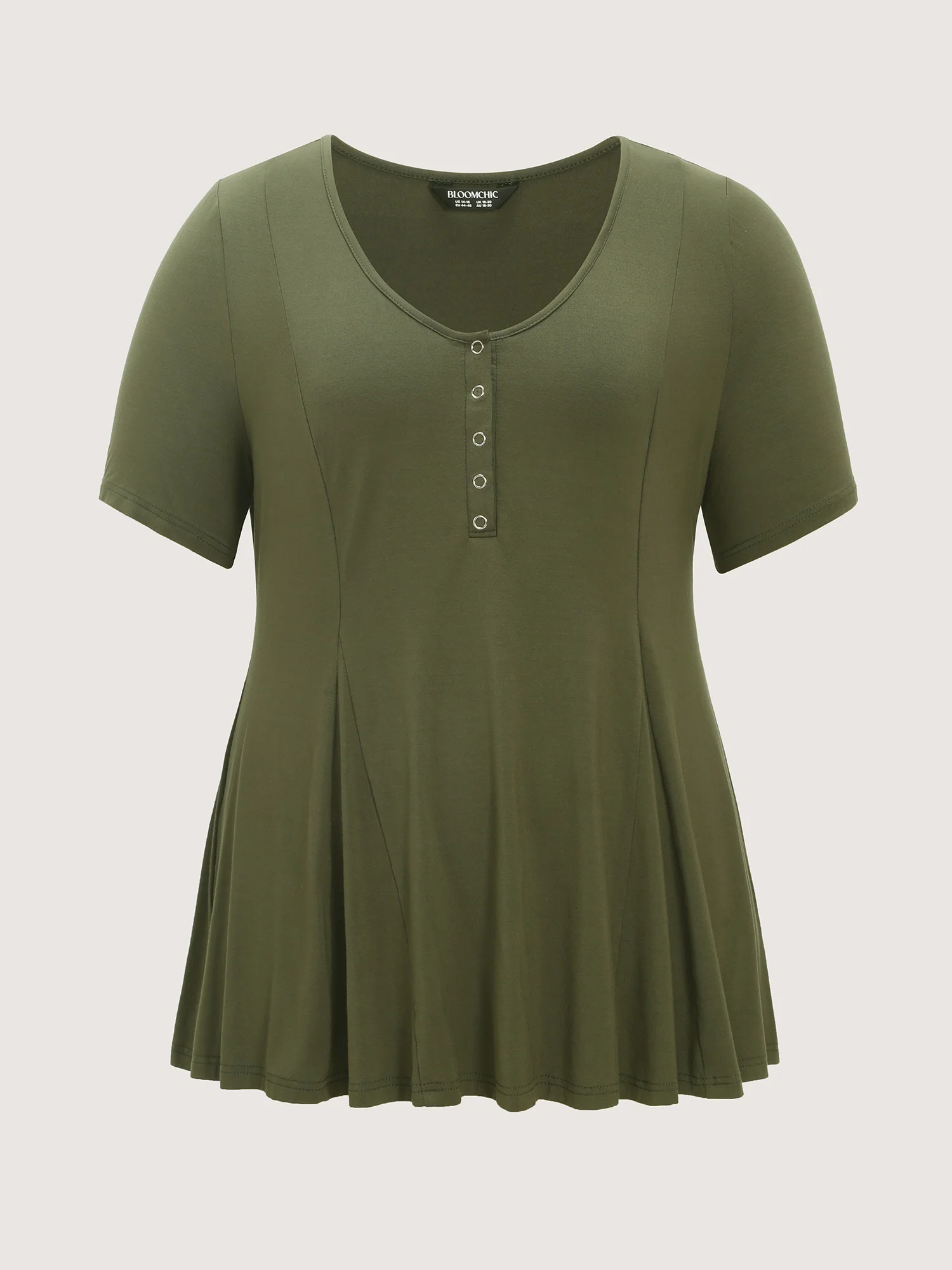 Supersoft Button Detail Fit And Flare T-Shirt - Image 6