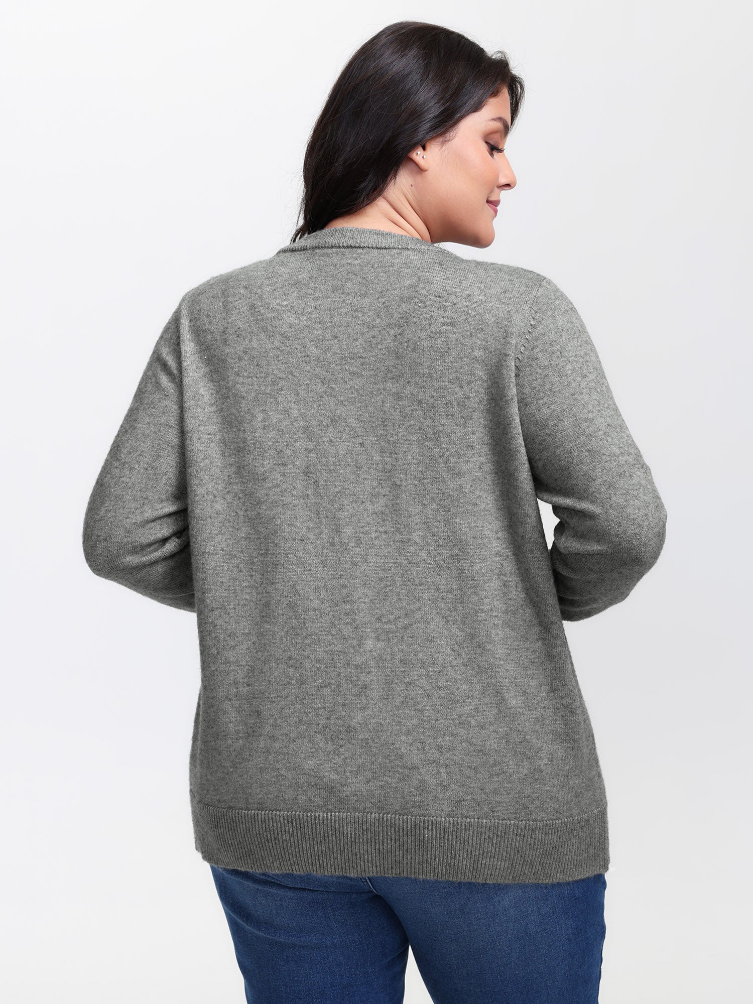 Supersoft Button Detail Ribbed Hem Pullover - Image 5