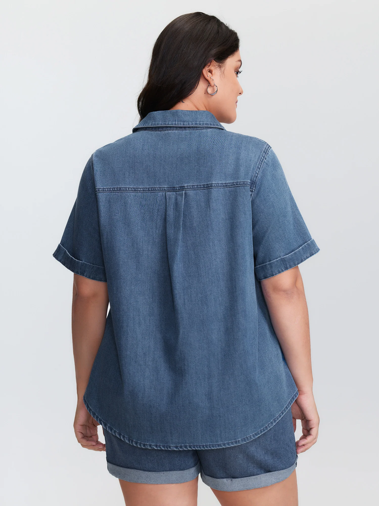 Supersoft Button-Down Denim Top - Image 4