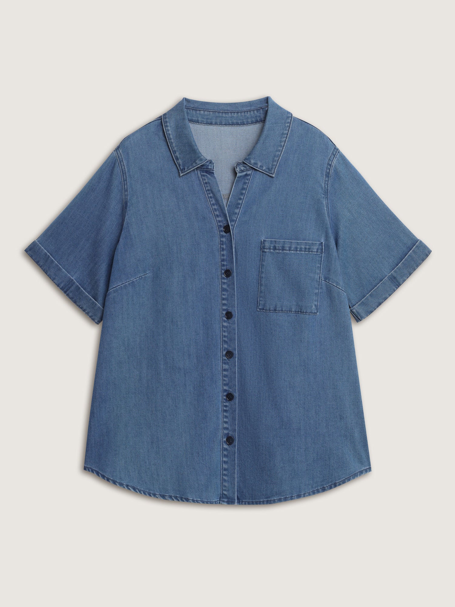 Supersoft Button-Down Denim Top - Image 8