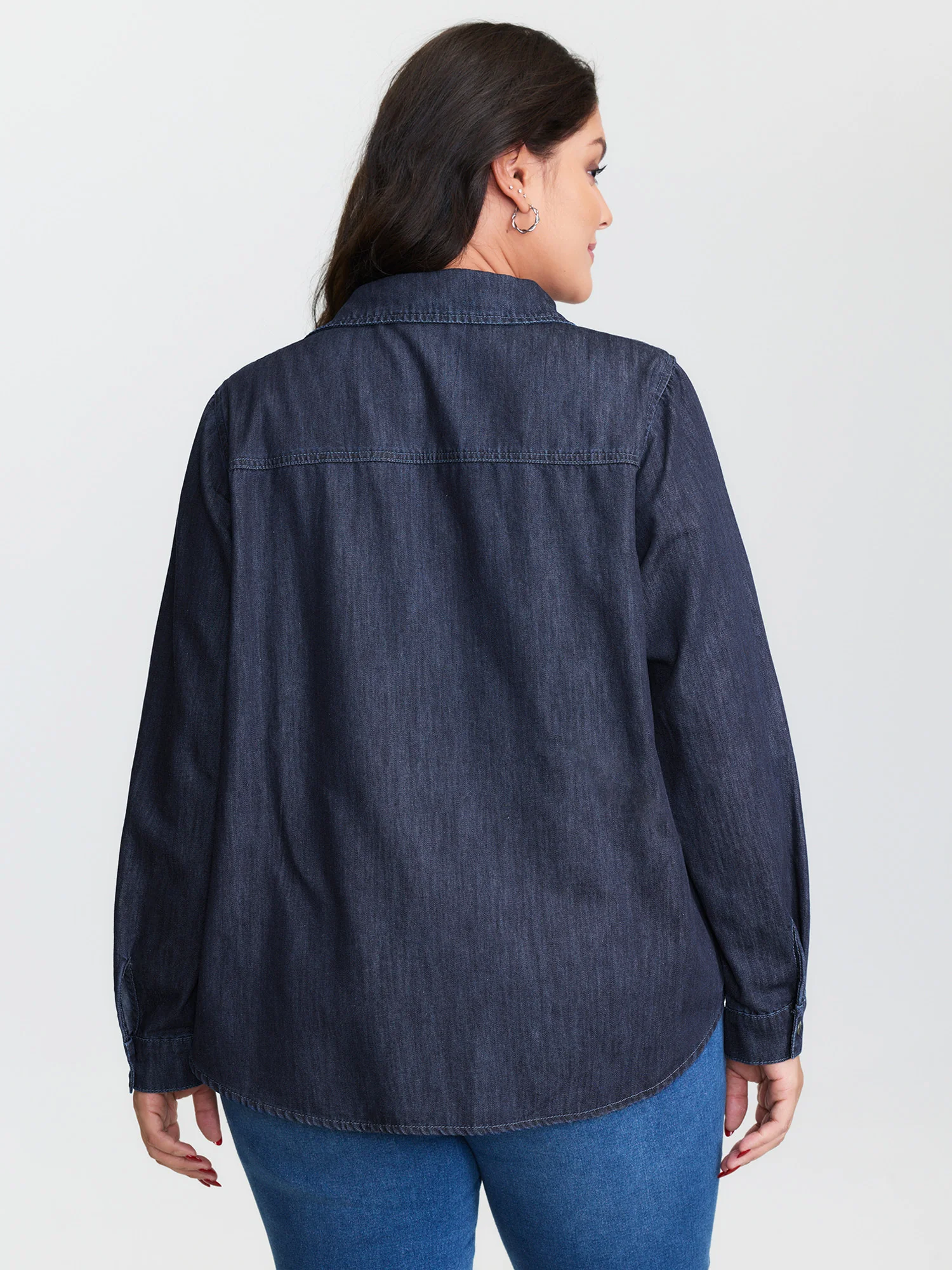 Supersoft Button-Down Denim Top - Image 4