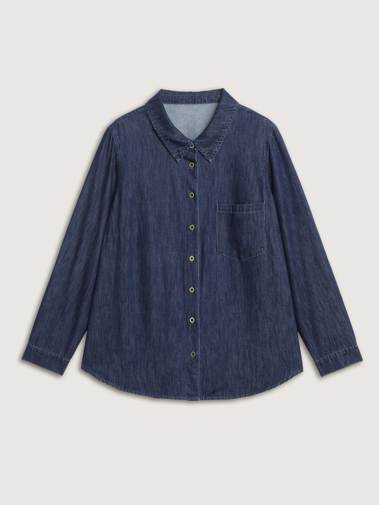 Supersoft Button-Down Denim Top - Image 7