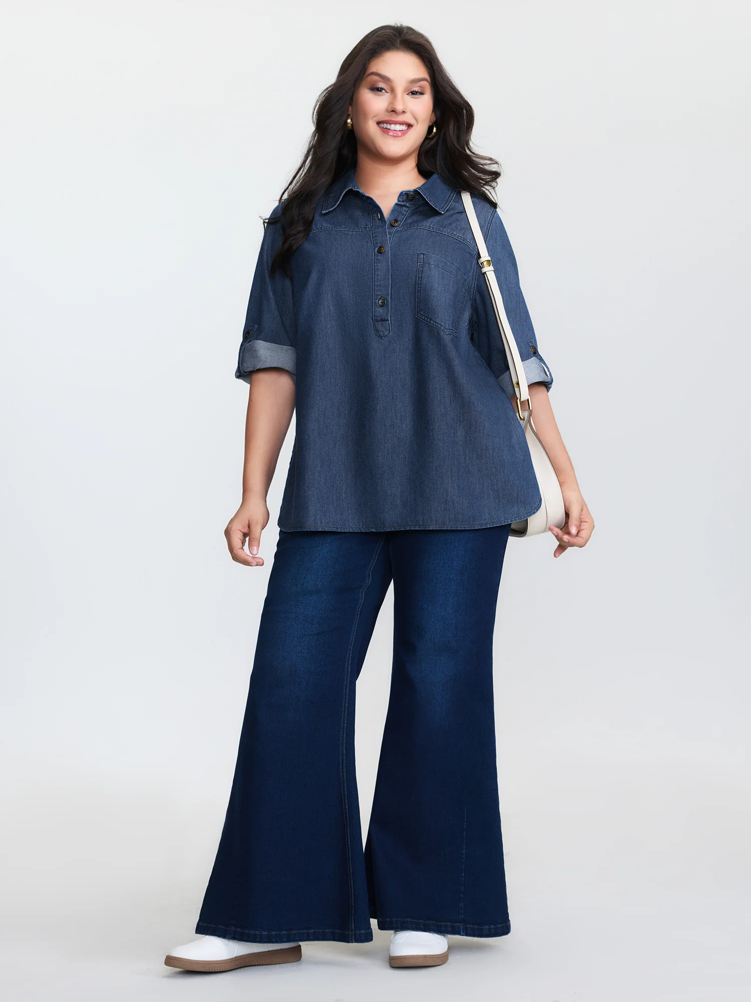Supersoft Button Down Pockets Denim Jacket - Image 3