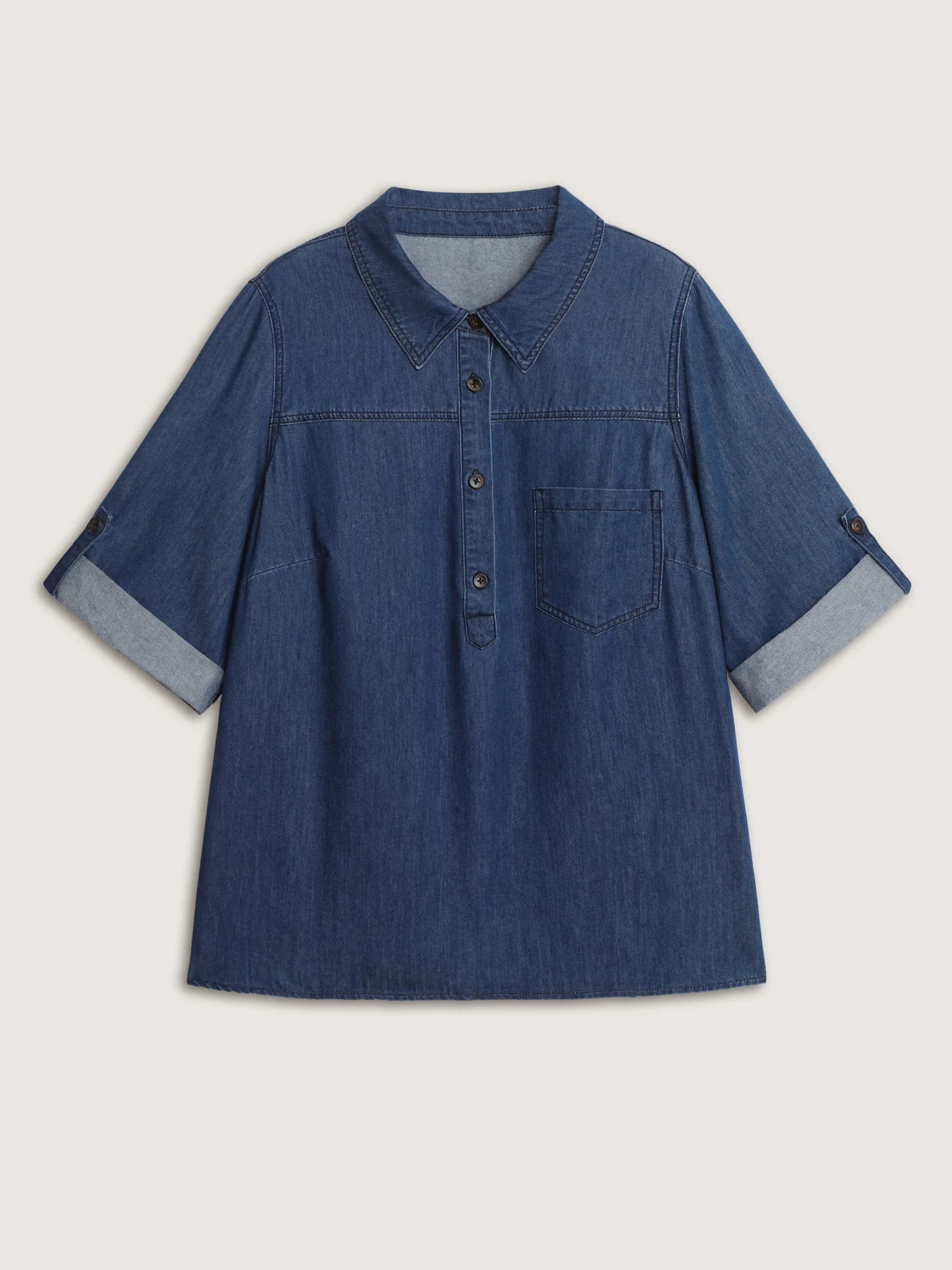 Supersoft Button Down Pockets Denim Jacket - Image 7