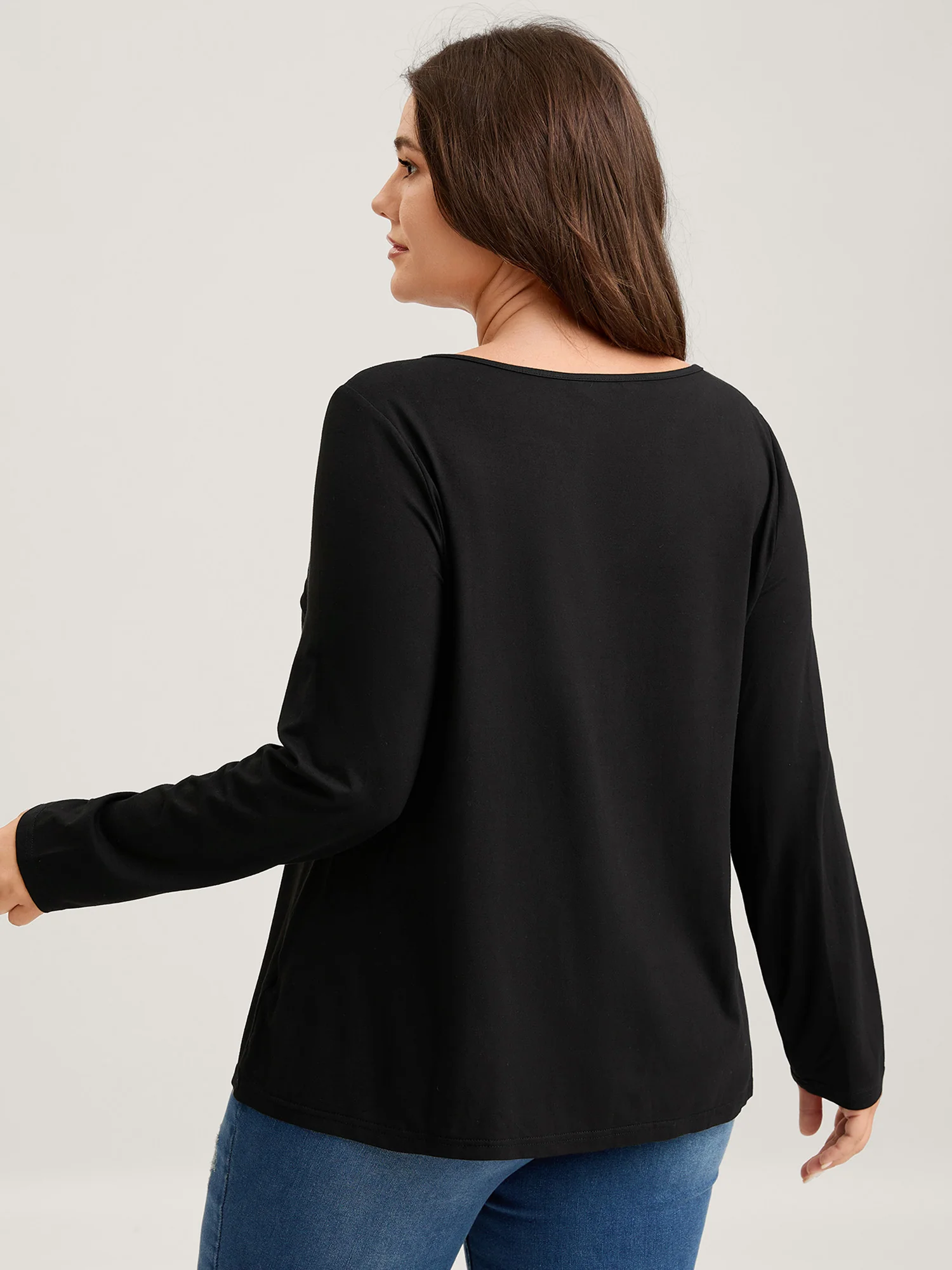 Supersoft Button Placket Solid T-Shirt - Image 4