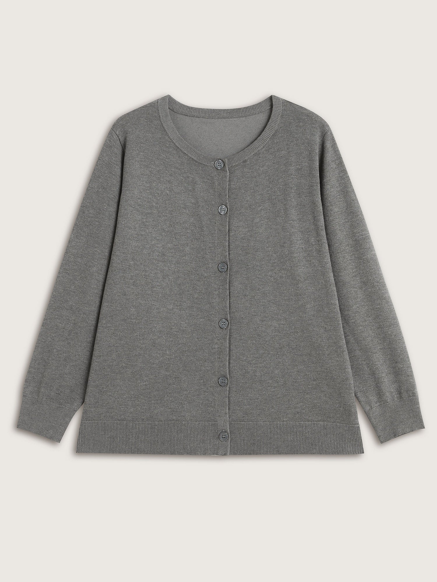 Supersoft Button Round Neck Lightweight Cardigan - Image 7